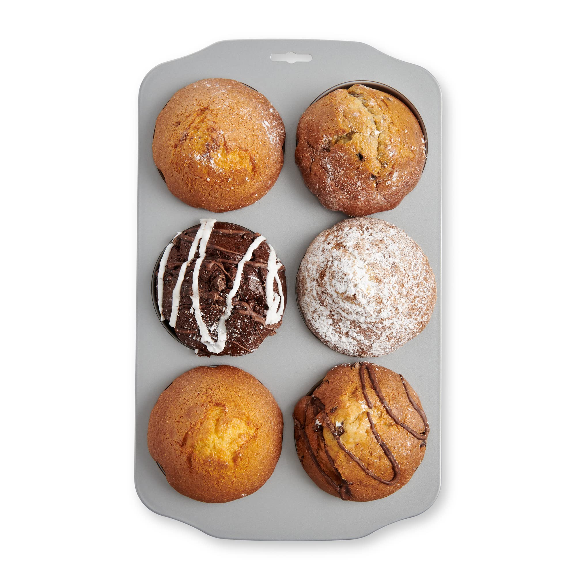 Mrs. Anderson'S Baking Nonstick 6-Cup Jumbo Muffin Pan, Carbon Steel With Non-Stick Coating, Pfoa Free, 13 X 8.75-Inches