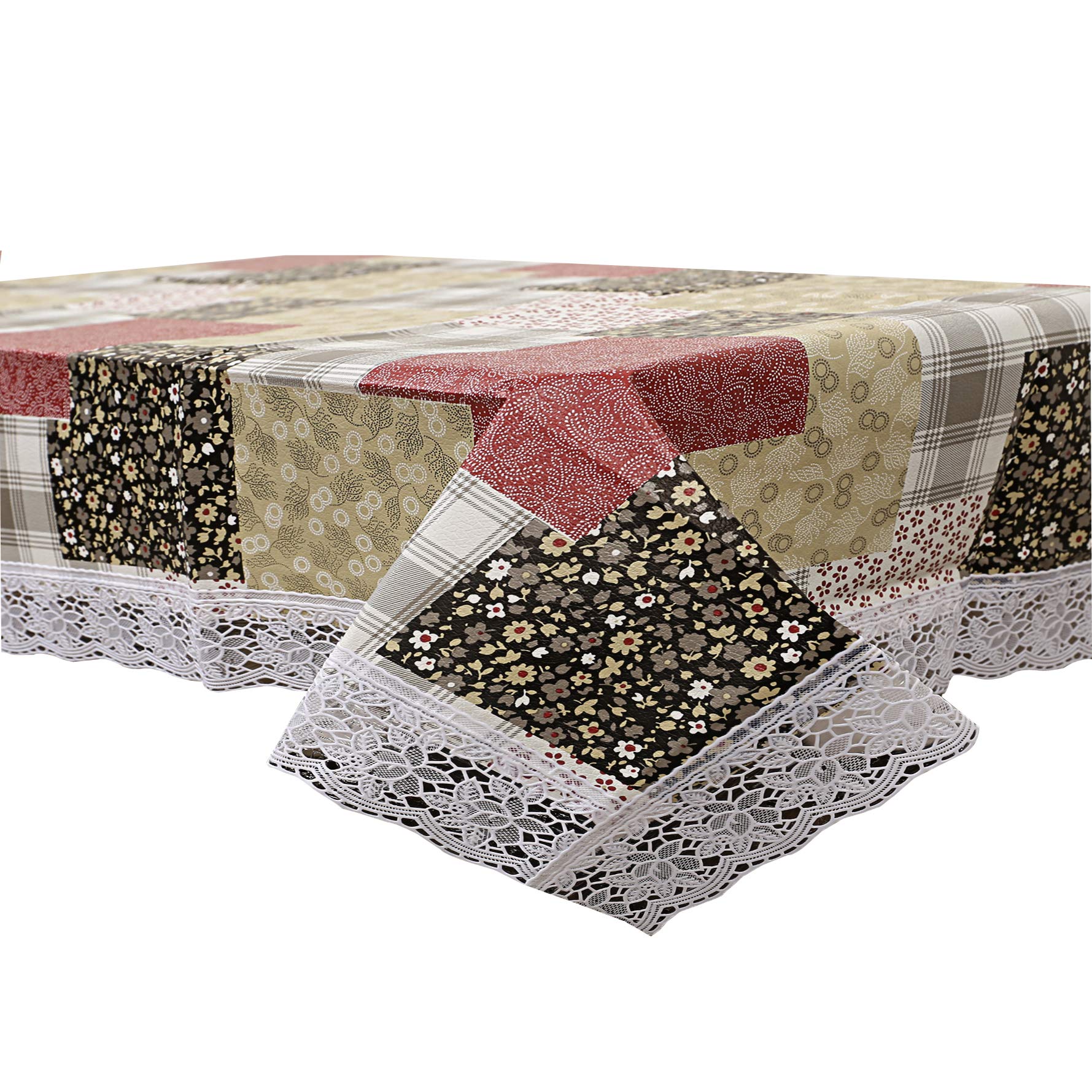 Kuber Industries Checkered Pvc 4 Seater Center Table Cover - Multi