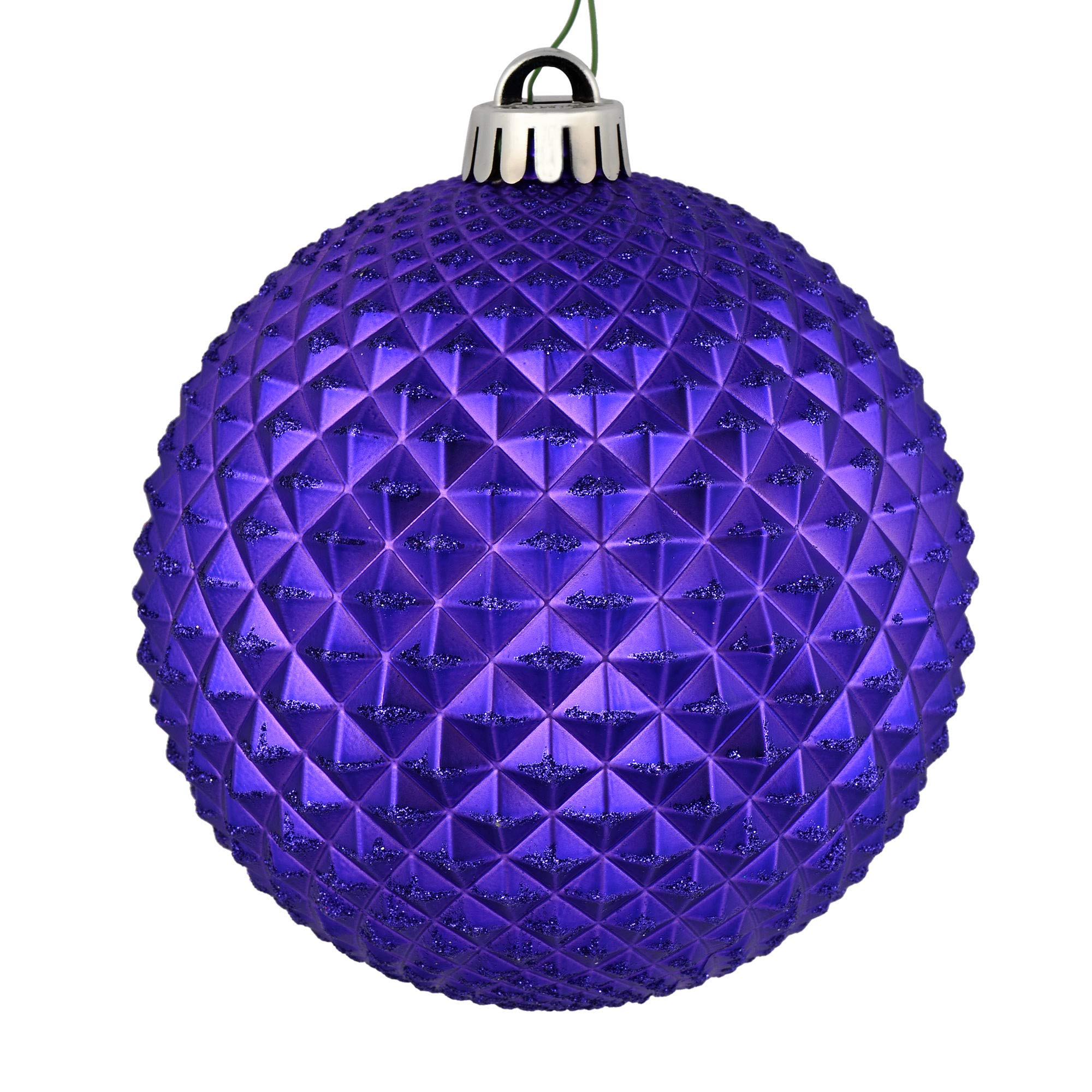Vickerman 4 Purple Durian Glitter Ball Ornament, 6 per Bag