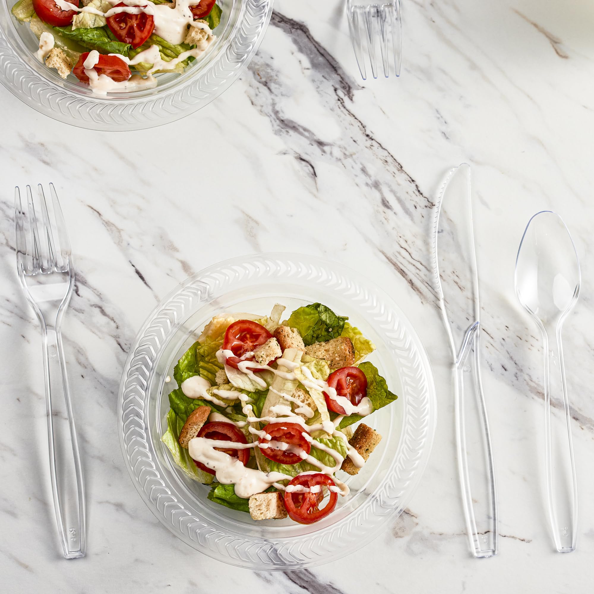 Plasticpro Disposable Clear Plastic Cutlery Disposable Utensils Heavyweight 100 Count (Soup Spoons)