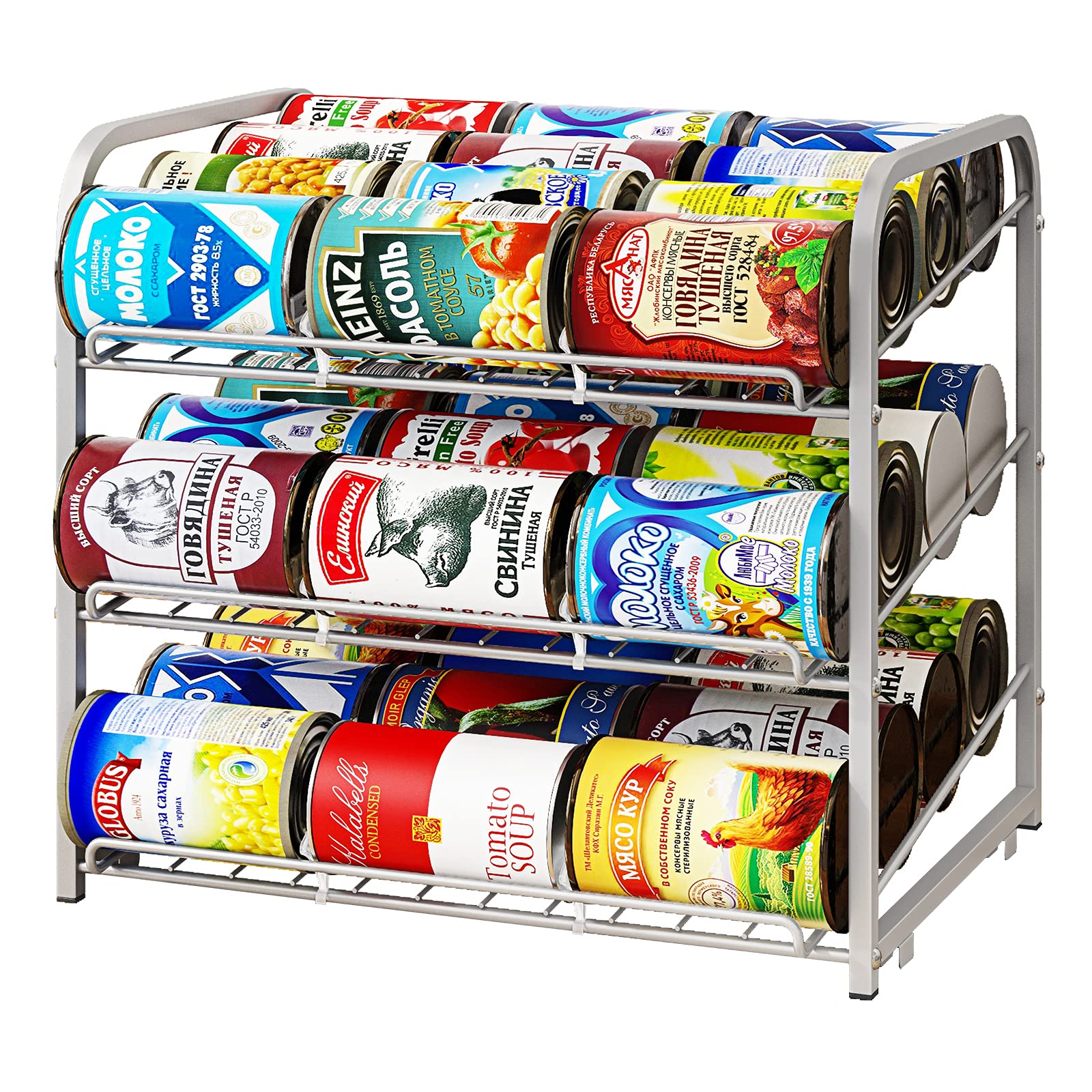 Aiyaka Can Rack Organizer, 3 Tier Stackable Can Storage Dispenser, For Food Storage, Kitchen Cabinets Or Pantry, Storage For 36