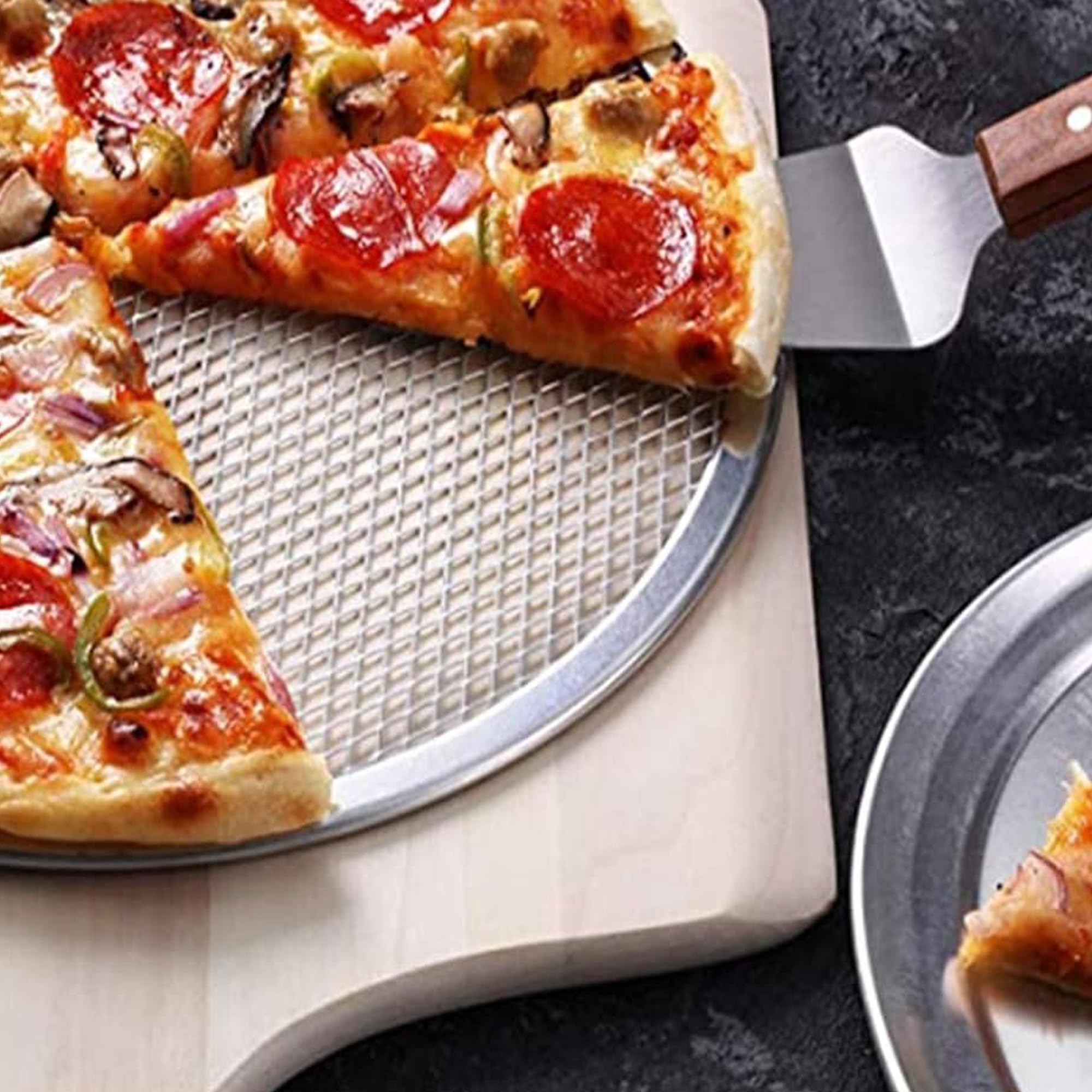 Maxsell 2 Pack 12-Inch Pizza Screen,Aluminum Pizza Baking Screen, Seamless