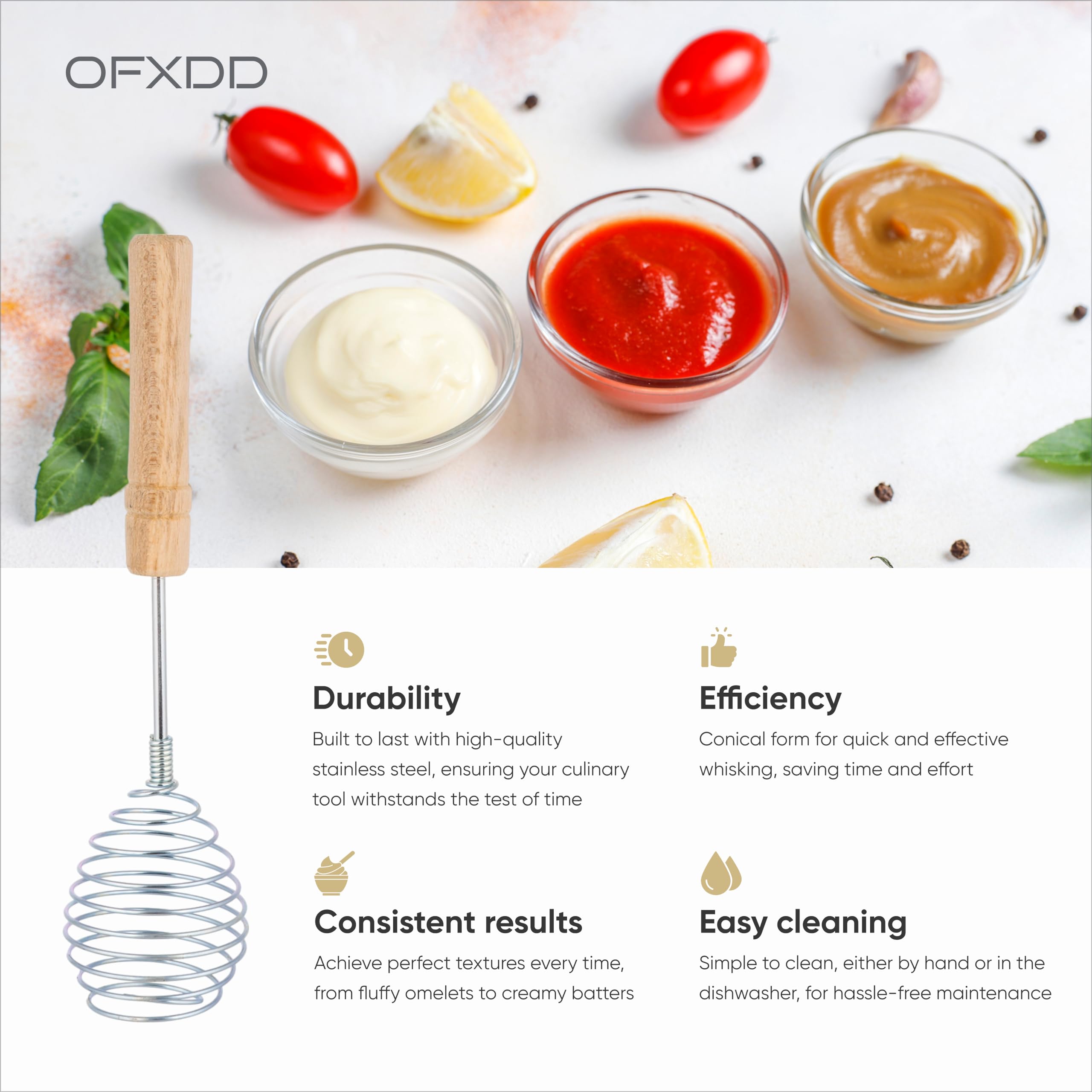 Wire Egg Whisk - Whisks Easy Whipper - Stainless Steel Coil - Clean Hand - Whip Whisker