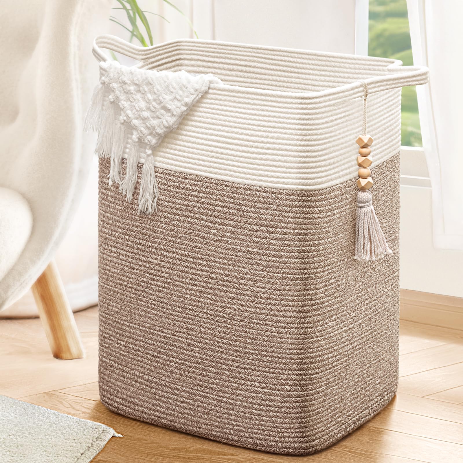 Goodpick Laundry Basket, Blanket Basket Living Room, Large Laundry Hamper, Clothes Hampers For Laundry Room, Tall Basket, Slim W