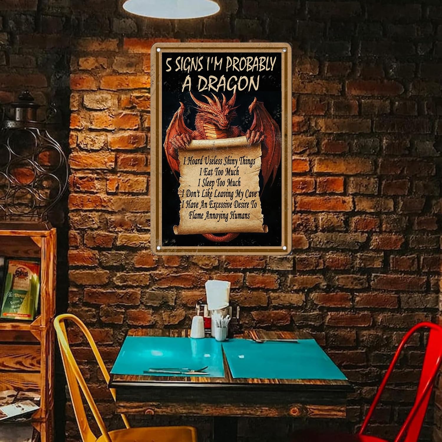 KIYOYO Girl Reading Book Vintage Metal Iron Tin Sign Into The Library She Goes To Lose Her Mind And Find Her Soul Retro Wall Dec