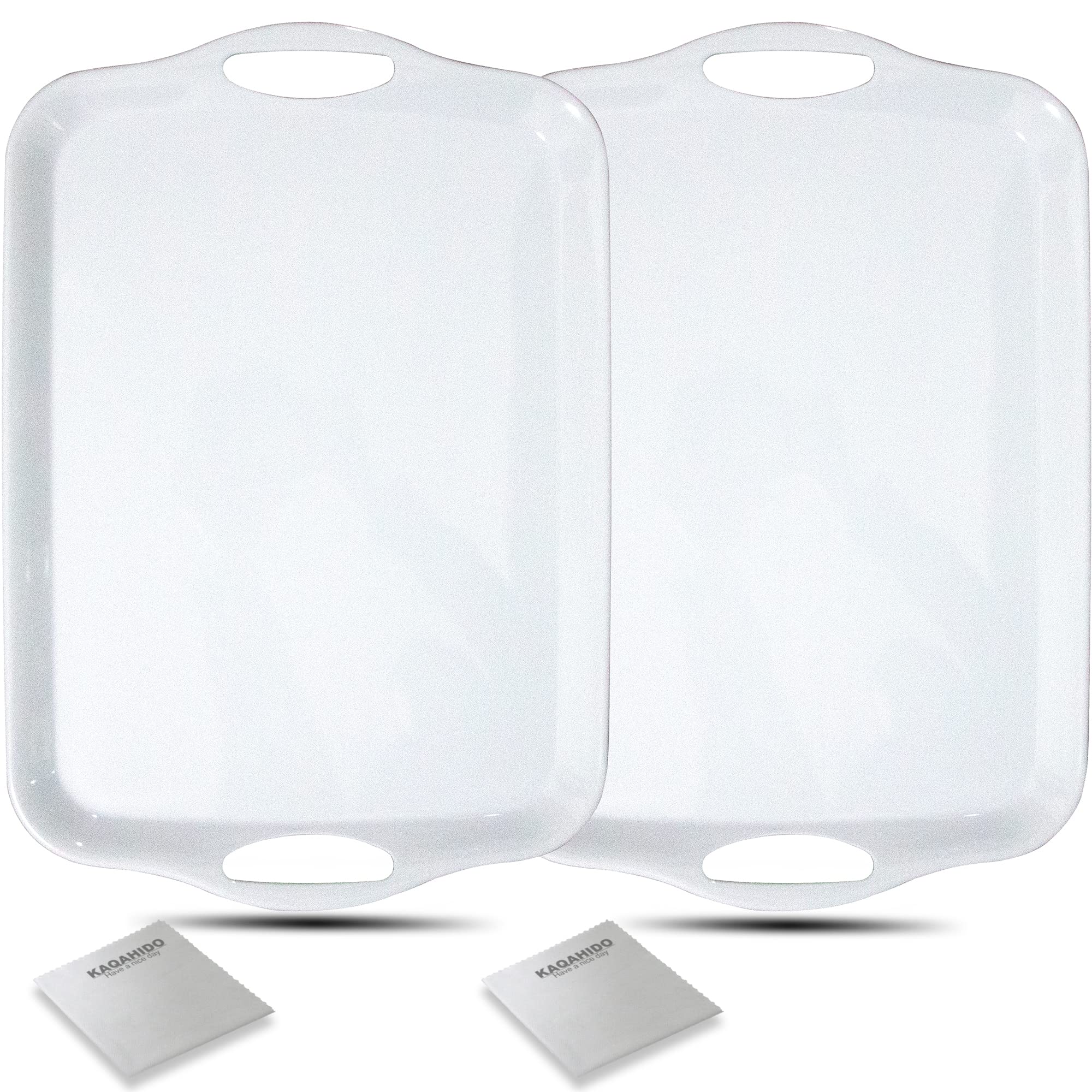 Kaqahido Large Melamine Serving Trays For Eating, 17.5 X 12 Serving Platter For Appetizer, Charcuterie, Food, Snack, Cupcakes, D