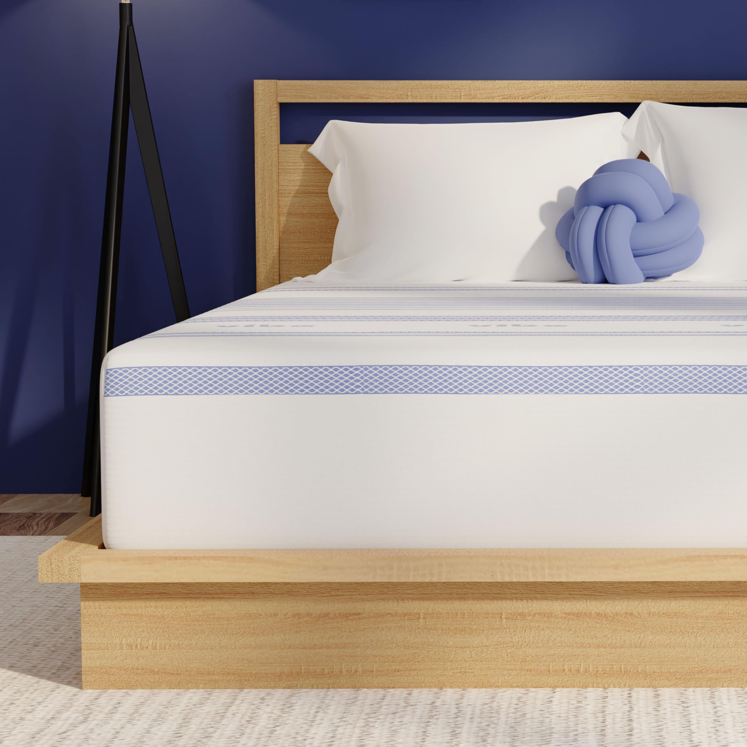 Vibe Gel Memory Foam Mattress, 12-Inch Certipur-Us Certified Bed-In-A-Box, Queen, White