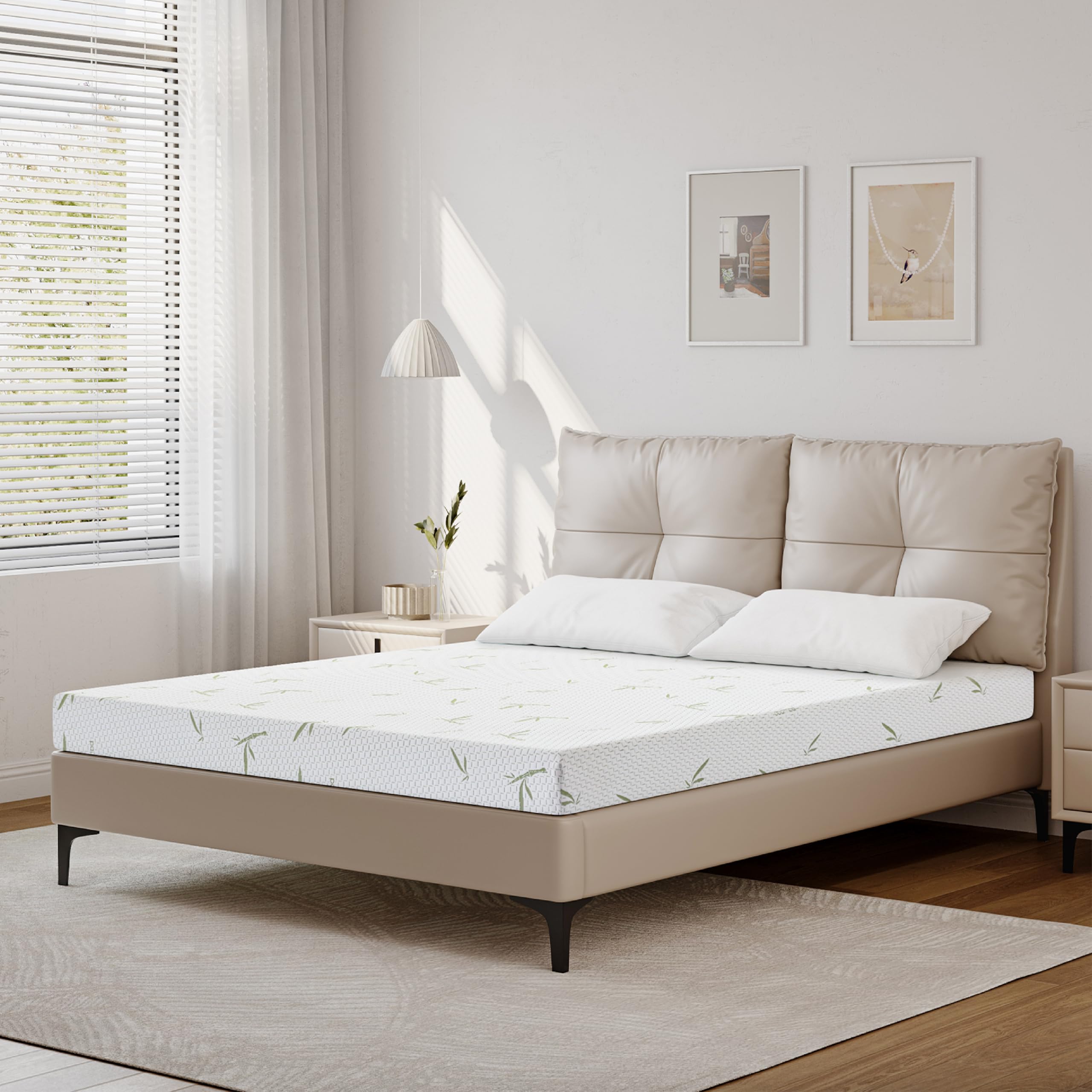 Dyonery 6 Inch Twin Memory Foam Mattress For Kids, Cooling Green Tea Gel Mattress In A Box, Rayon Mattress For Breathable Sleep,