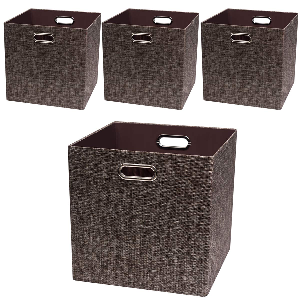 Posprica Storage Basket Bins,13   13 Foldable Storage Boxes Containers For Closet Organizer Shelf Cabinet Bookcase,Thick Fabric