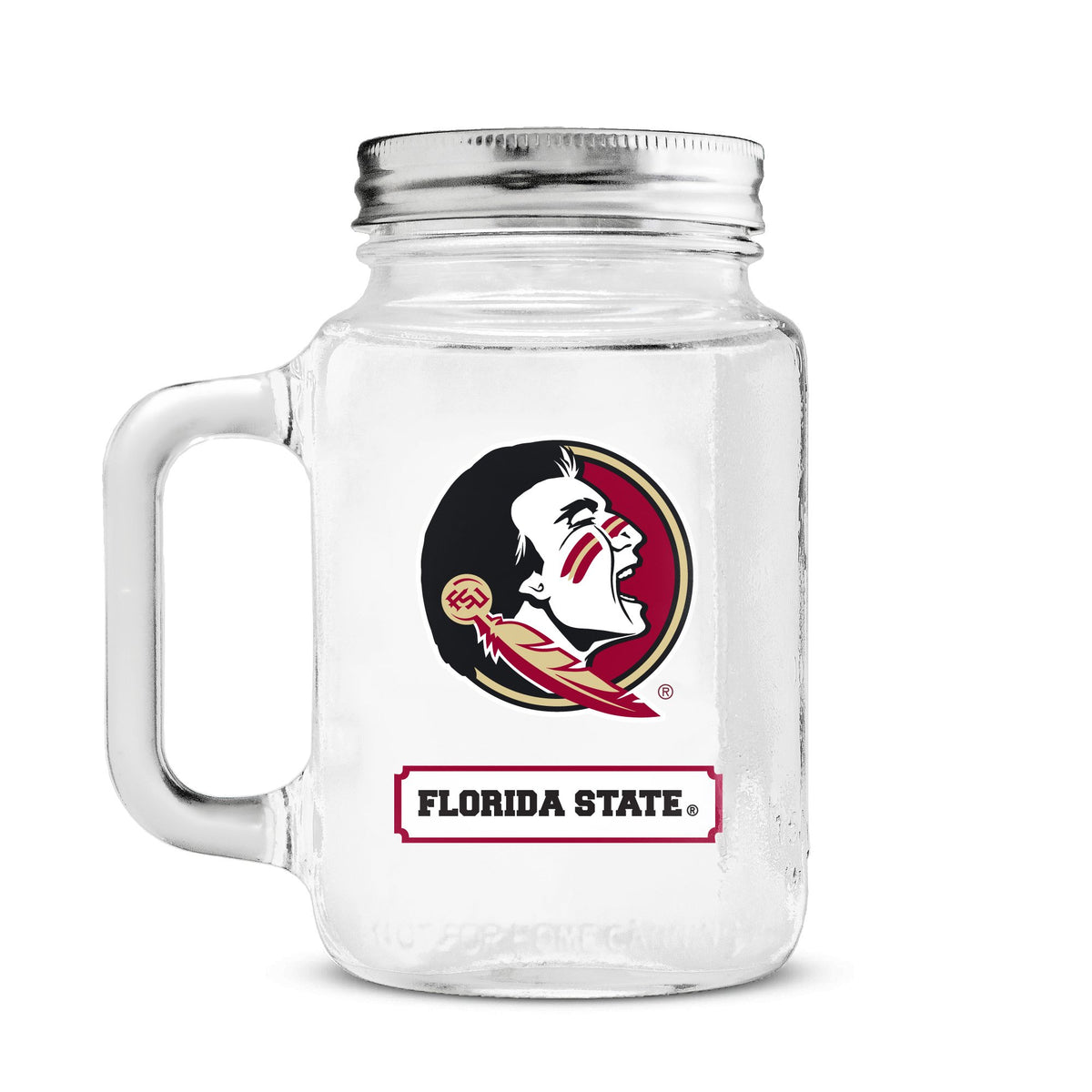 Duck House Ncaa Florida State Seminoles 20Oz Glass Mason Jar