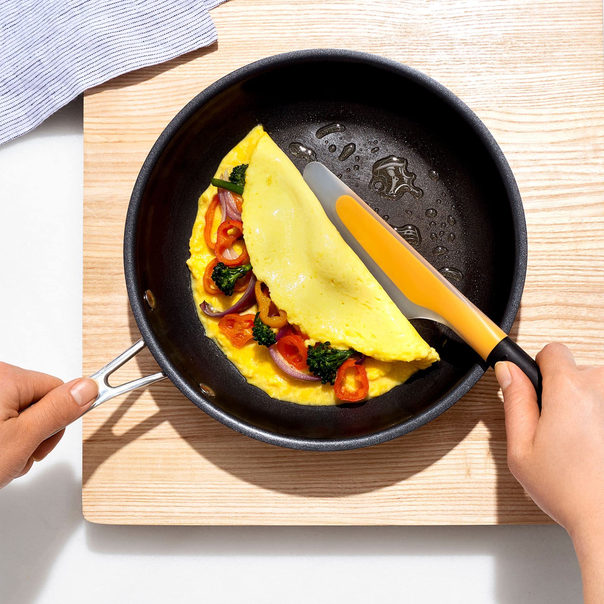 OXO Good Grips Flip and Fold Omelet Turner, Large Silicone, Clear/Yellow, Model 1255680