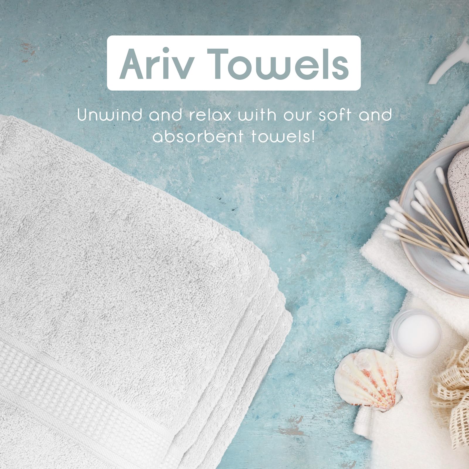 Ariv Towels 2-Piece Jumbo Premium Bath Sheet Set- Suitable For Sensitive Skin & Daily Use- Soft, Quick Drying & Highly Absorbent