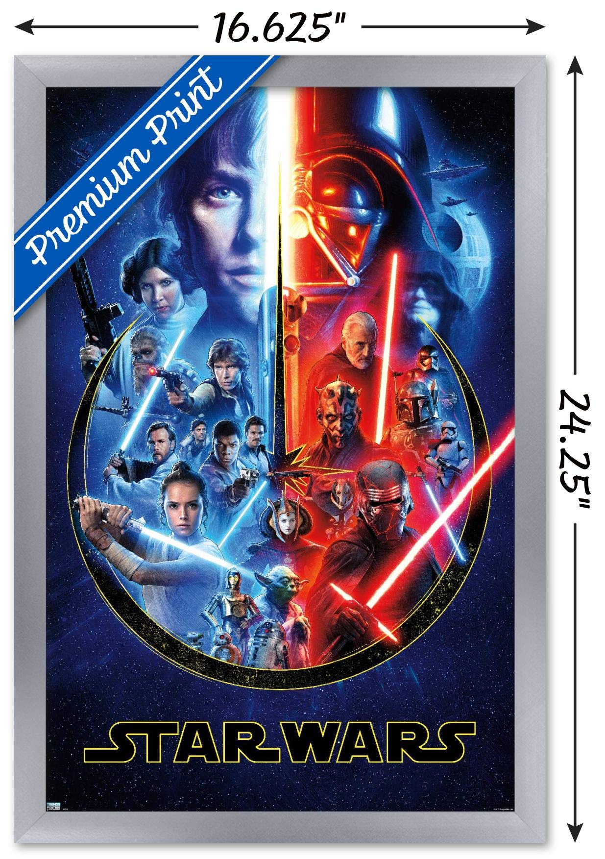 Trends International Star Wars - Skywalker Saga Wall Poster, 14.725'' X 22.375'', Silver Framed Version