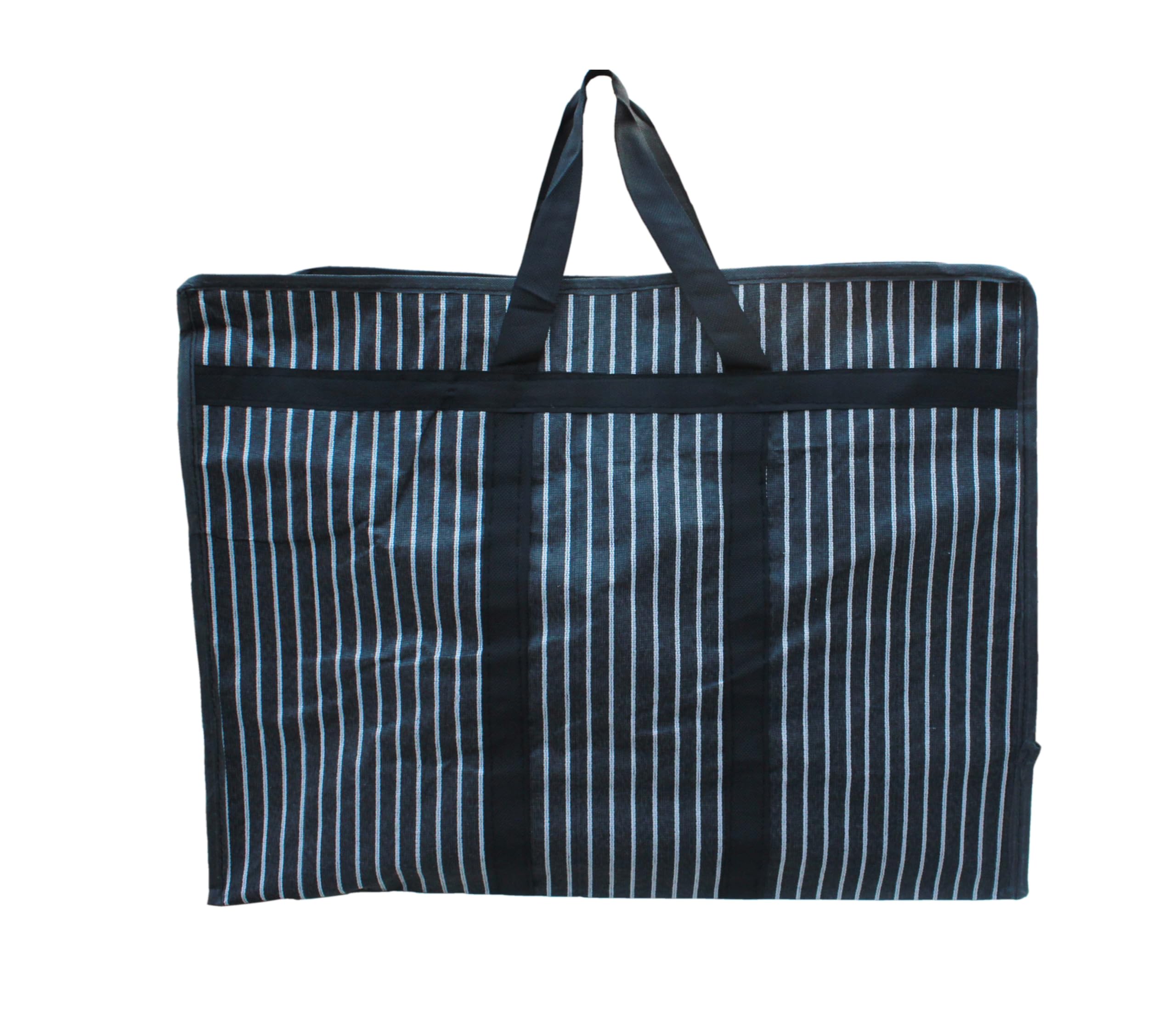 Ercial Large Big Heavy Duty Storage Organizer Reusable Canvas Shopper Bag With Strong Handles And Base With Covers Zip (62X32X58