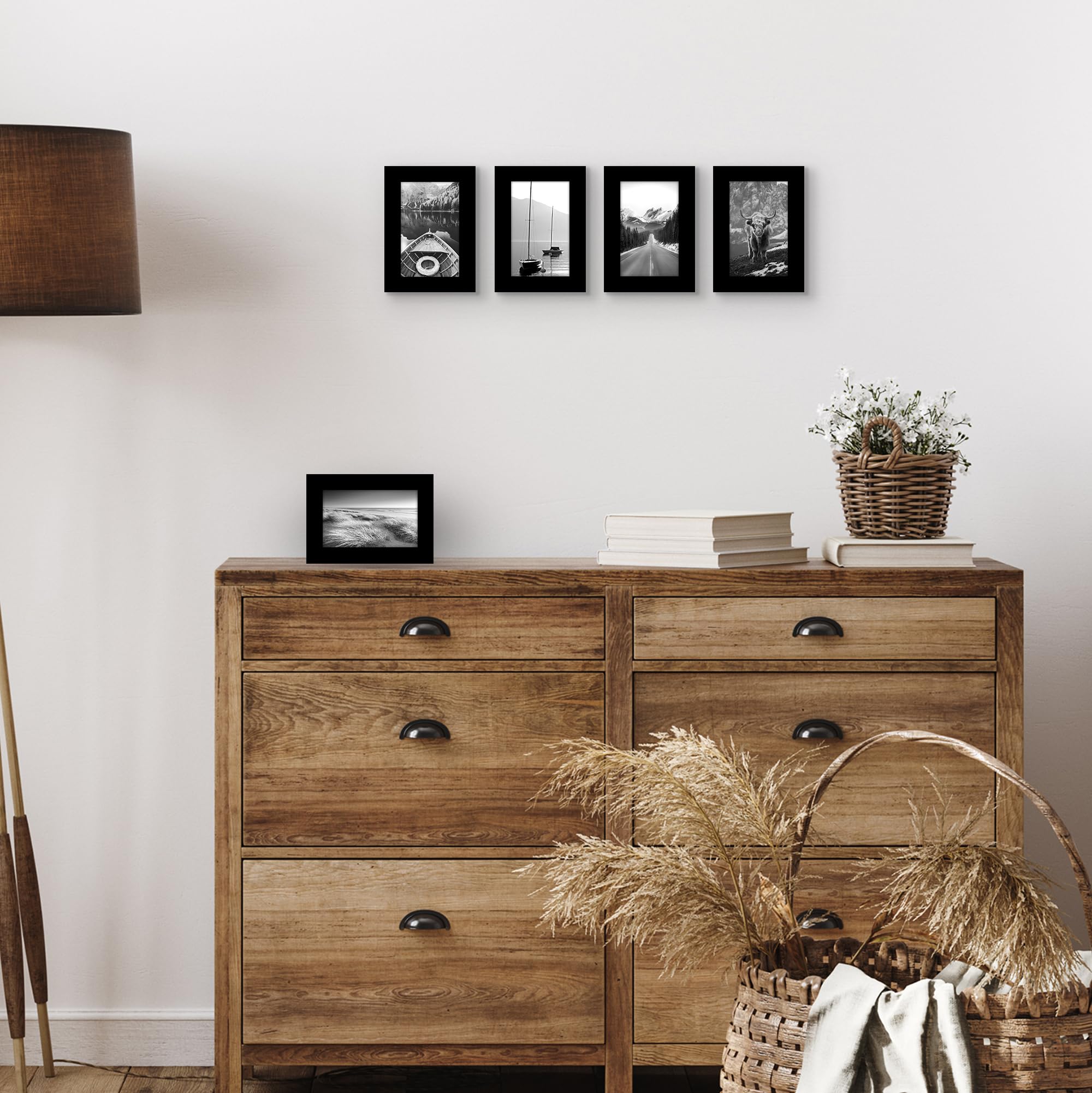 Americanflat 3x5 Picture Frame with Polished Plexiglass - Set of 5 - Galleria Collection - Picture Frames for Tabletop and Wall