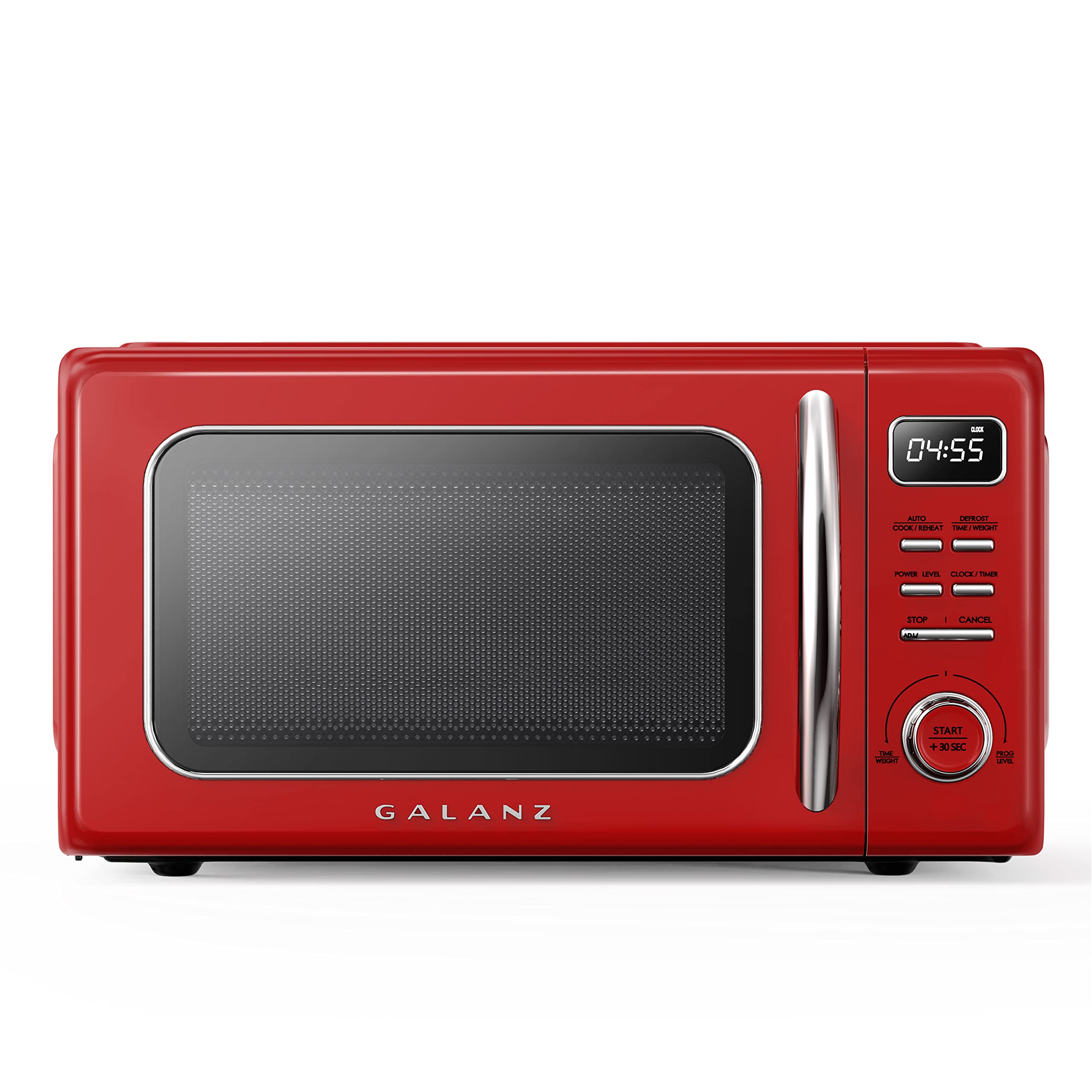 Galanz GLCMKZ11RDR10 Retro Countertop Microwave Oven with Auto Cook & Reheat, Defrost, Quick Start Functions, Easy Clean with Gl