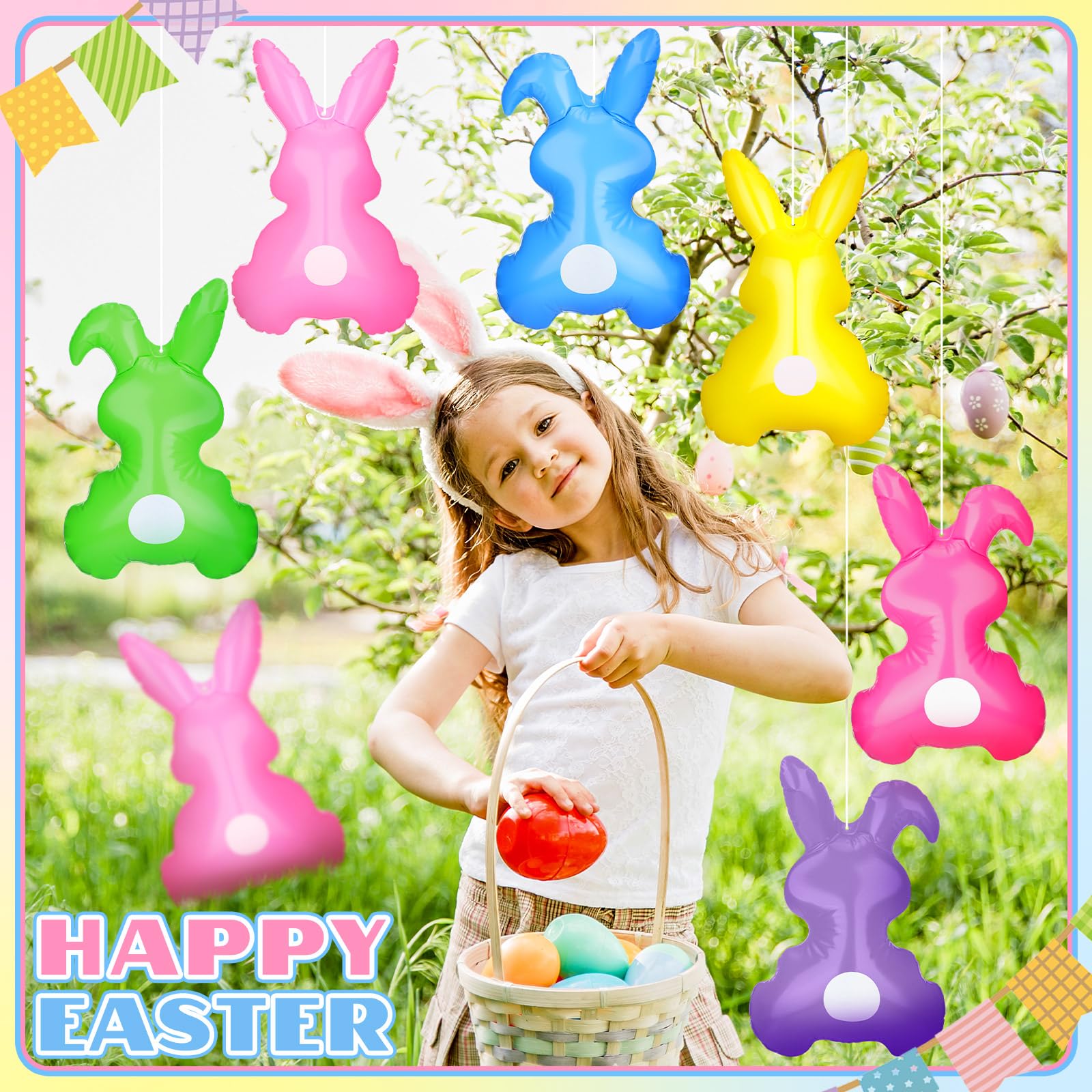 Realspring 12 Pieces 14 Inch Summer Inflatable Blow up Decor Butterfly Ice Cream Pink Flamingo Inflatable Hanging Ornament Giant