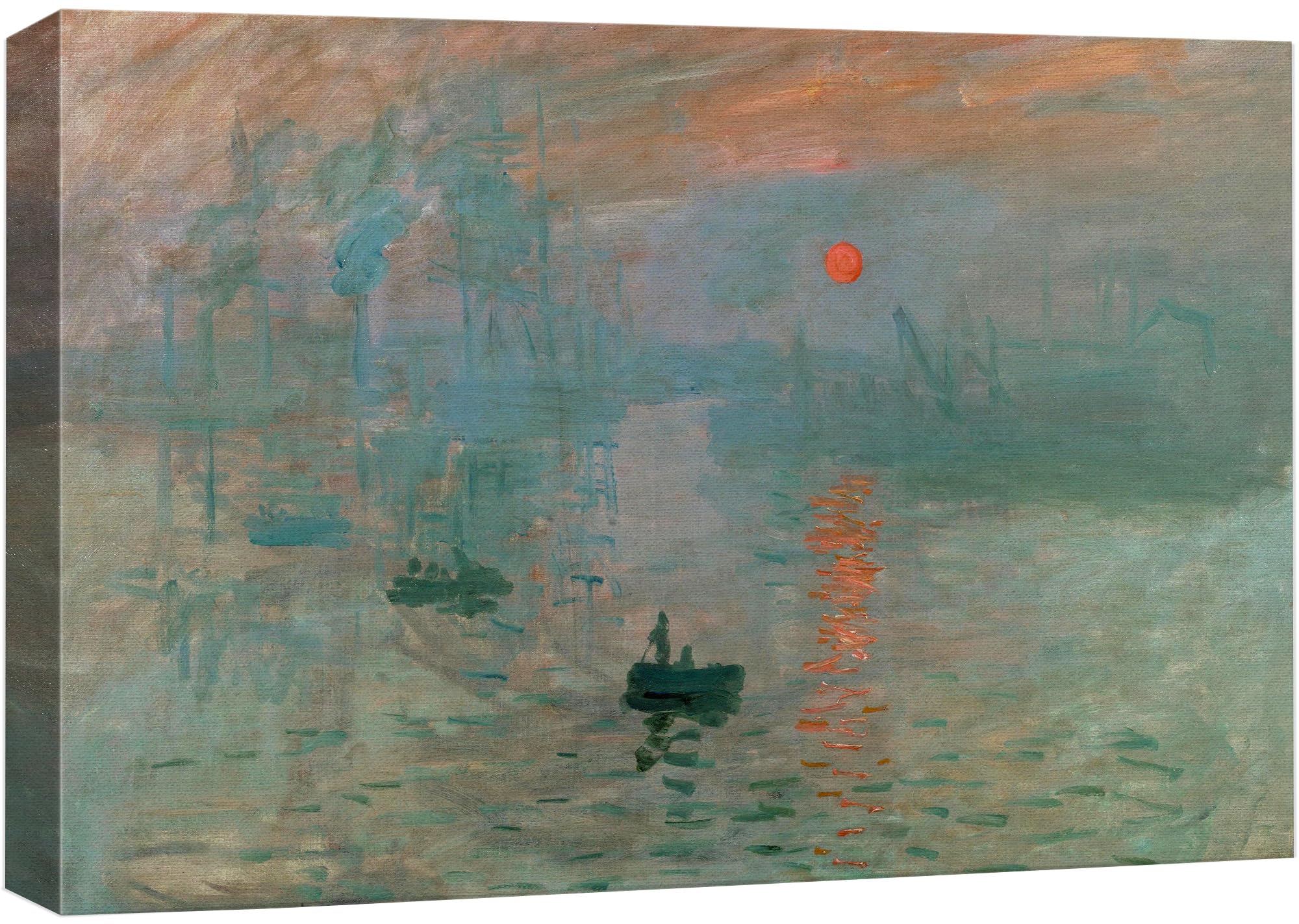Impression Sunrise By Claude Monet Giclee Canvas Prints Wrapped Gallery Wall Art | Stretched And Framed Ready To Hang - 24'' X 3