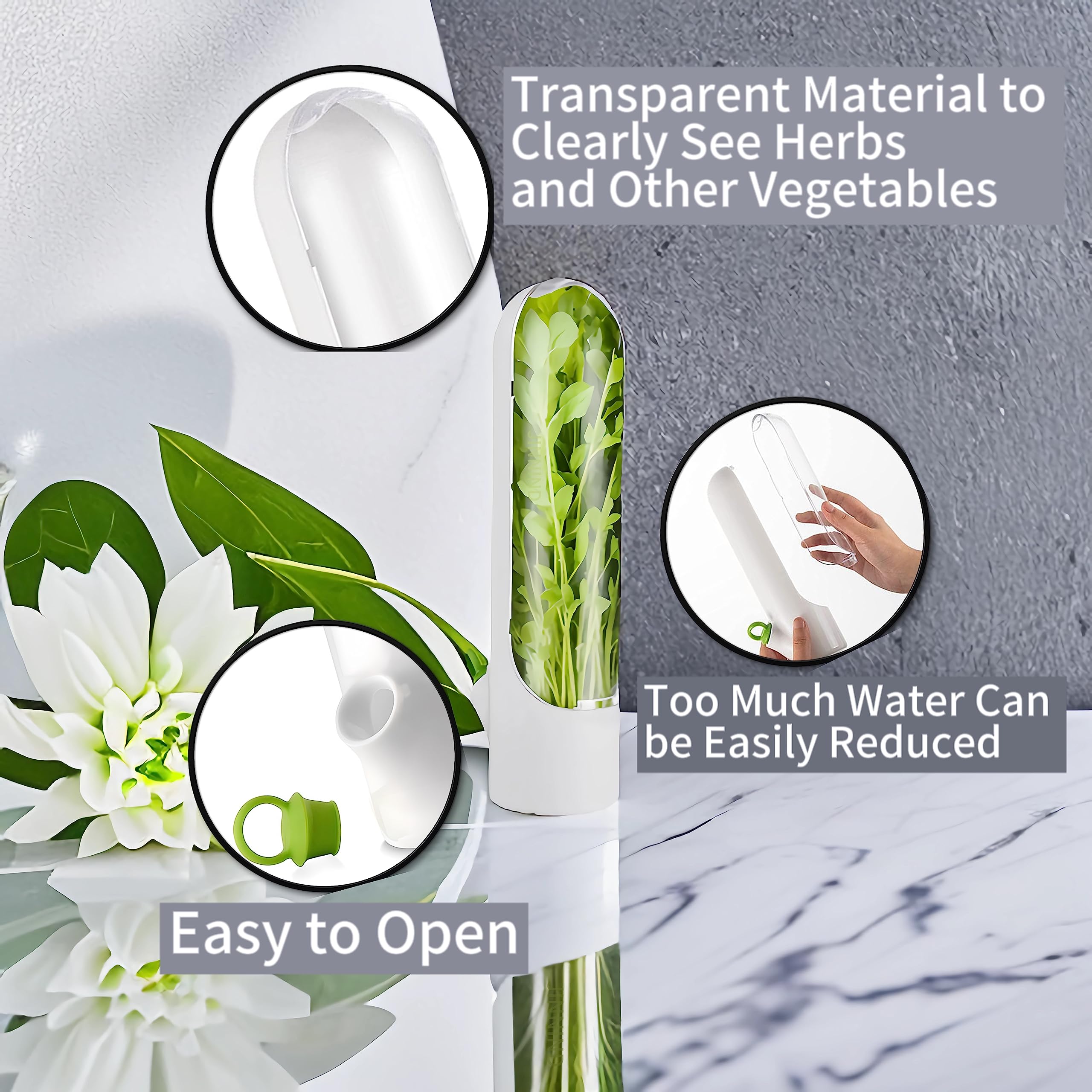 Herb Saver For Refrigerator, Fresh Herb Keeper, Herb Saver Pod Containers, Herb Fresh Keeper For Refrigerator,Herb Storage For C