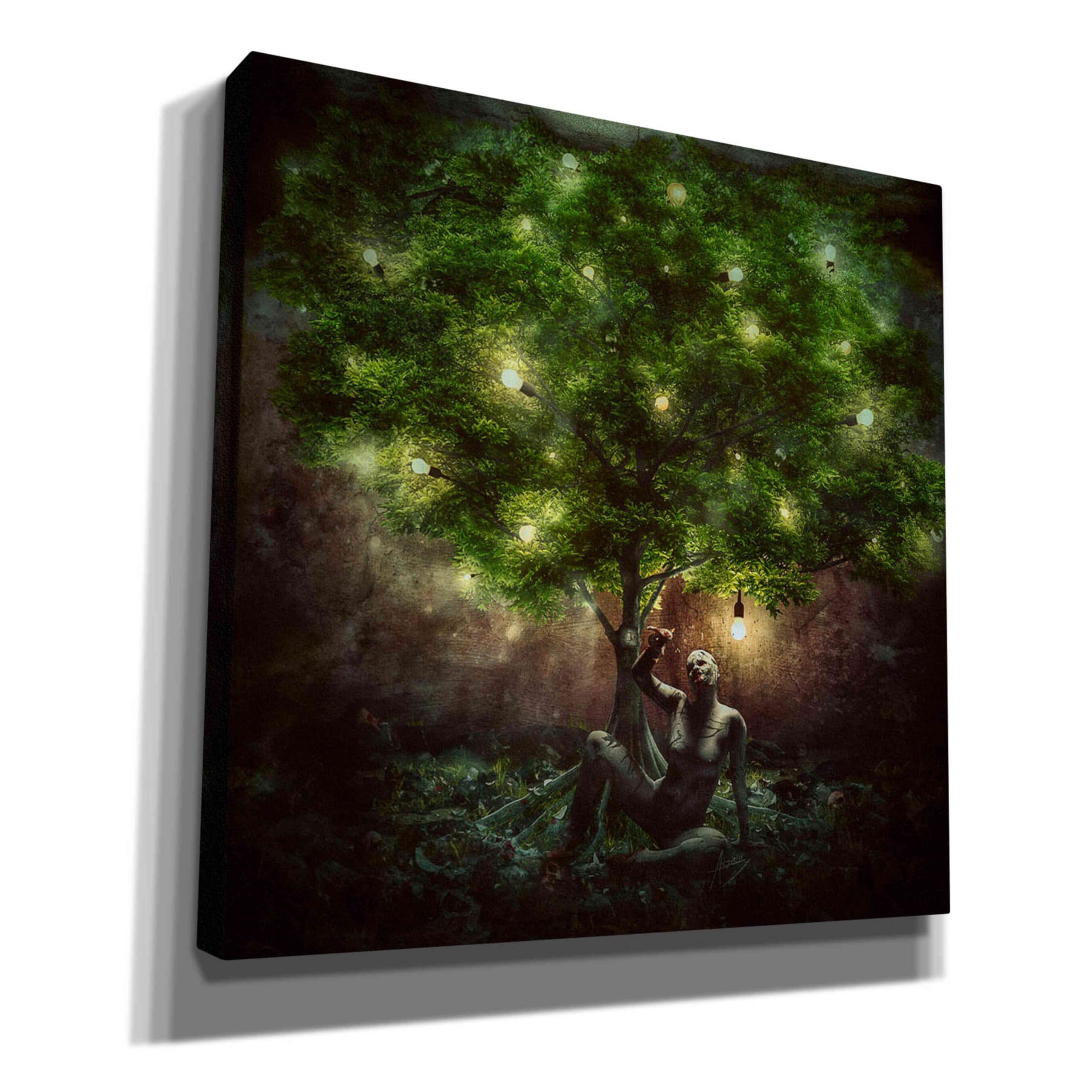Cortesi Home 'Dear Darkness' By Mario Sanchez Nevado, Canvas Wall Art, 12''X12''