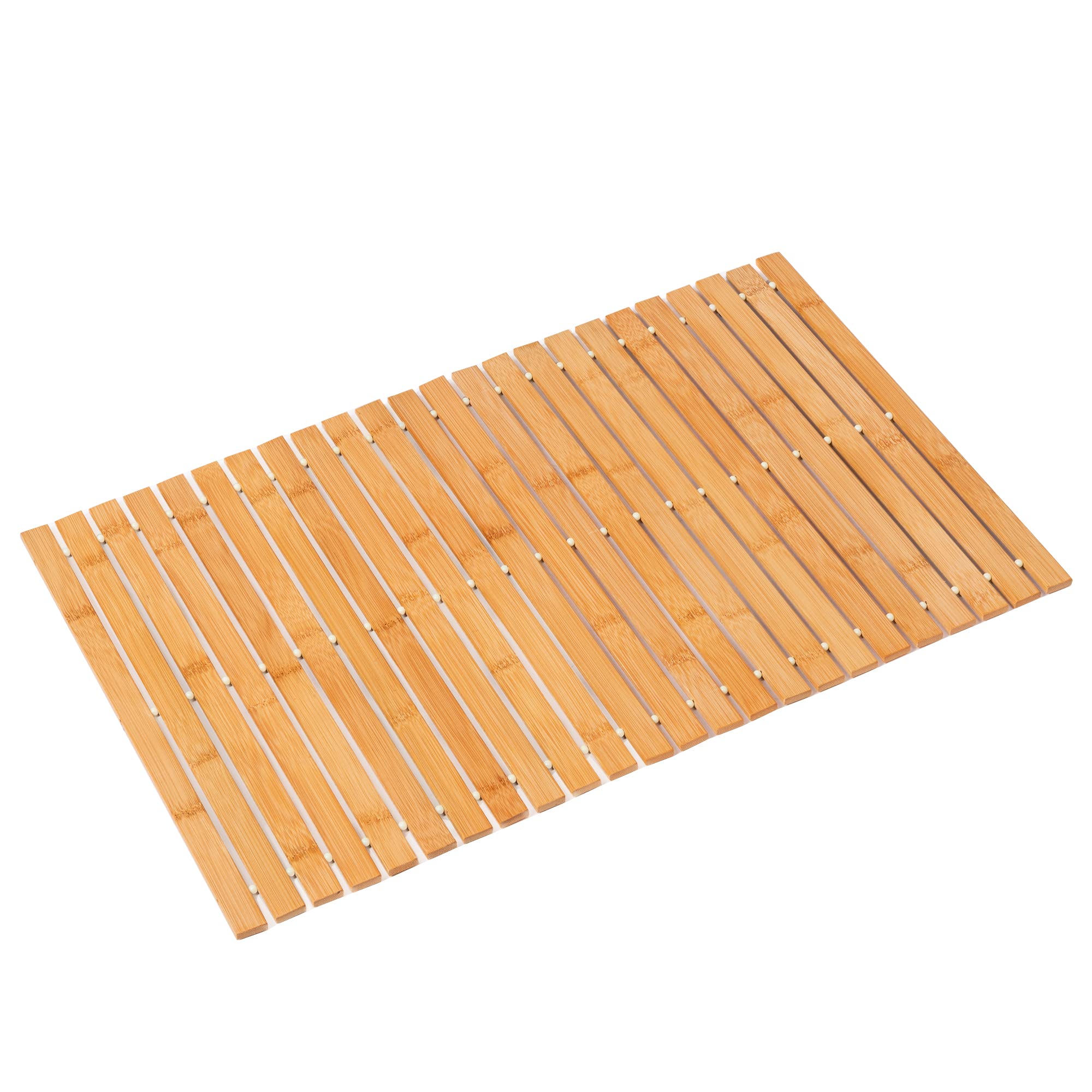 Bamboo Bath Mat Bathroom Rugs Floor Wood Shower Bathtub Waterproof Non Slip Accessories 16X24 Inch Easy To Clean, Natural Bamboo