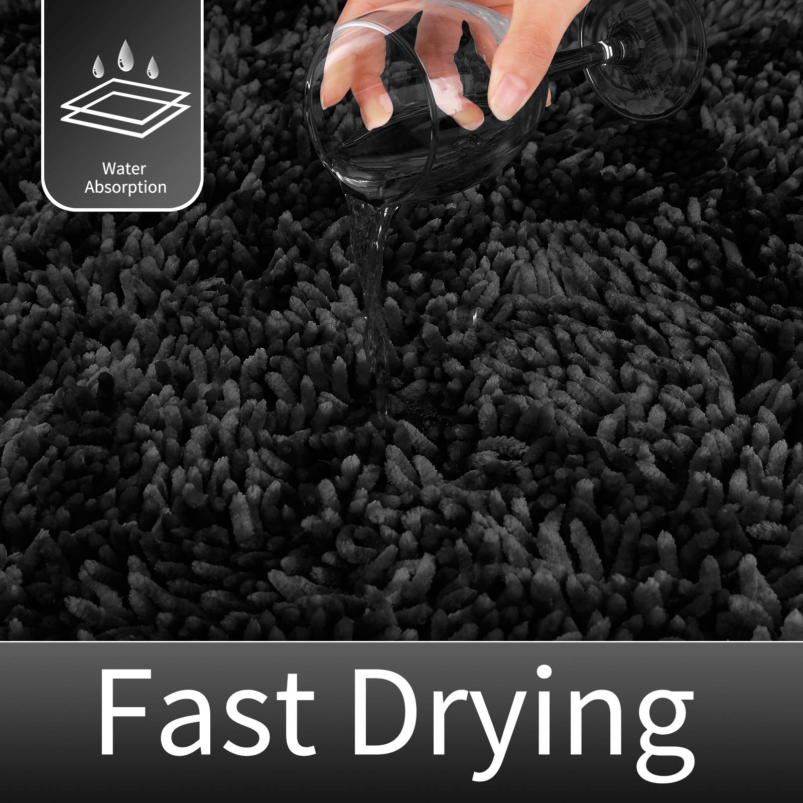 Yimobra Luxury Chenille Bath Rugs, Extra Soft And Absorbent Shaggy Bathroom Mat, Machine Washable, Non-Slip Plush Rugs Carpet Fo