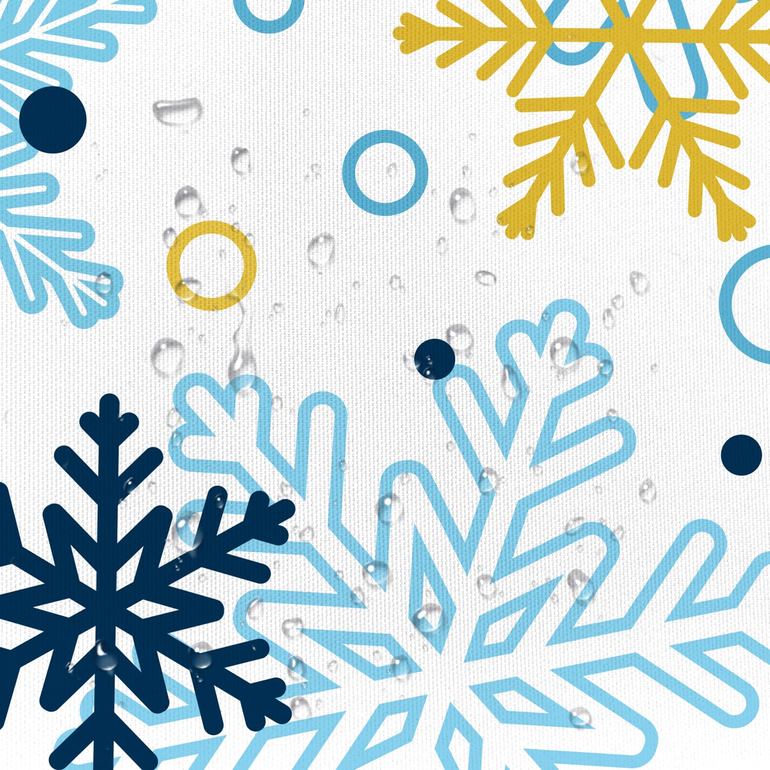 Paopoed Blue Winter Snowflake Shower Curtain, Winter Christmas Merry Xmas Funny Outside Hoilday Pattern Bathroom Decor, Waterpro
