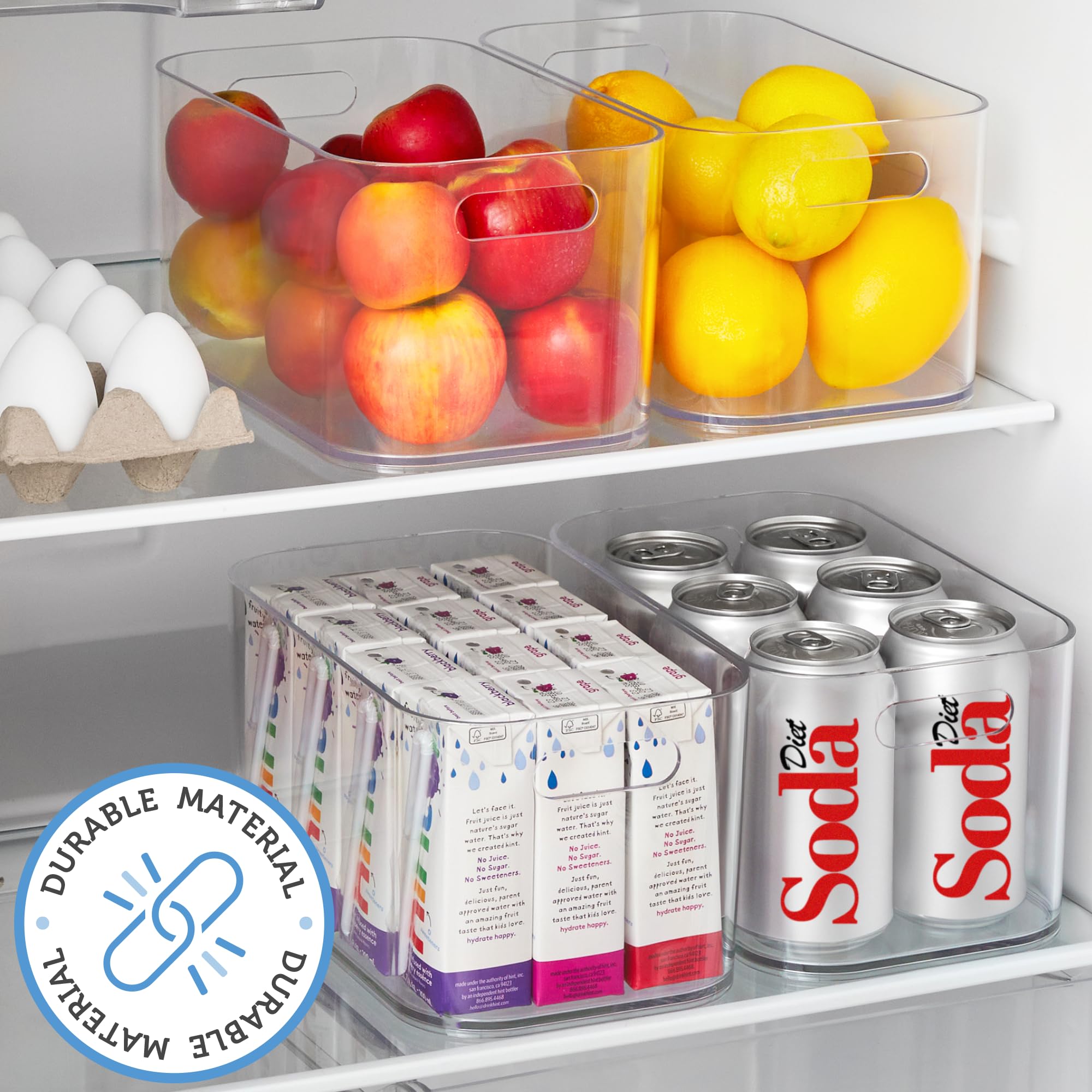 Stori Bliss 10'' X 6'' Open Clear Pantry Organizer Bin, Plastic Containers With Handle For Kitchen, Fridge, Cabinet, Closet, Bat