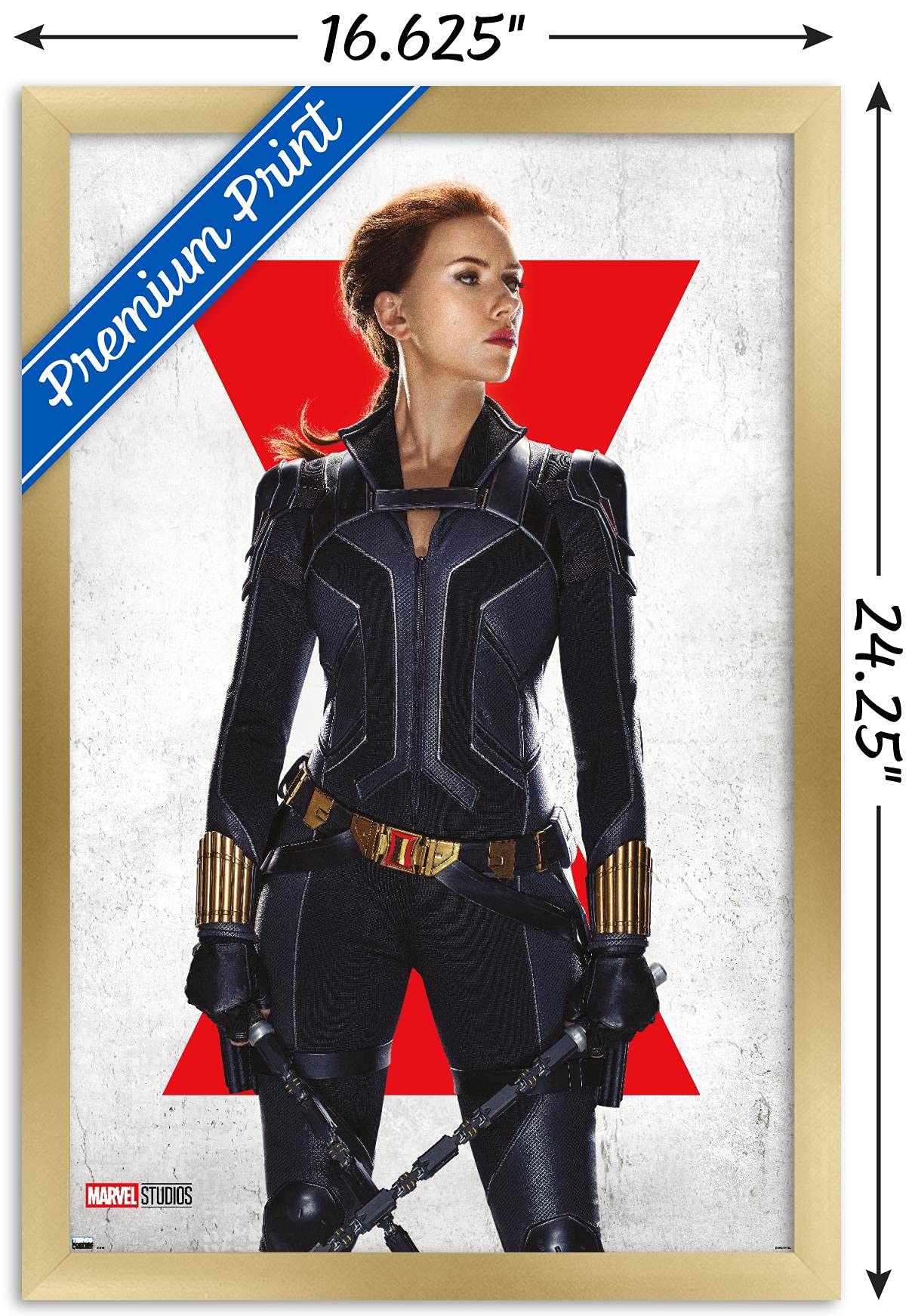 Trends International Marvel Black Widow - Black Widow One Sheet Wall Poster, 14.72'' X 22.37'', Gold Framed Version