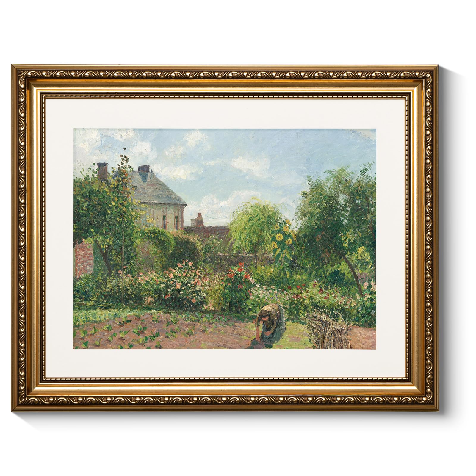ARPEOTCY Vintage Gold Framed Wall Art Decor, Garden Landscape Paintings, Victorian Wall Art for Living Room Bedroom Bathroom, Ca