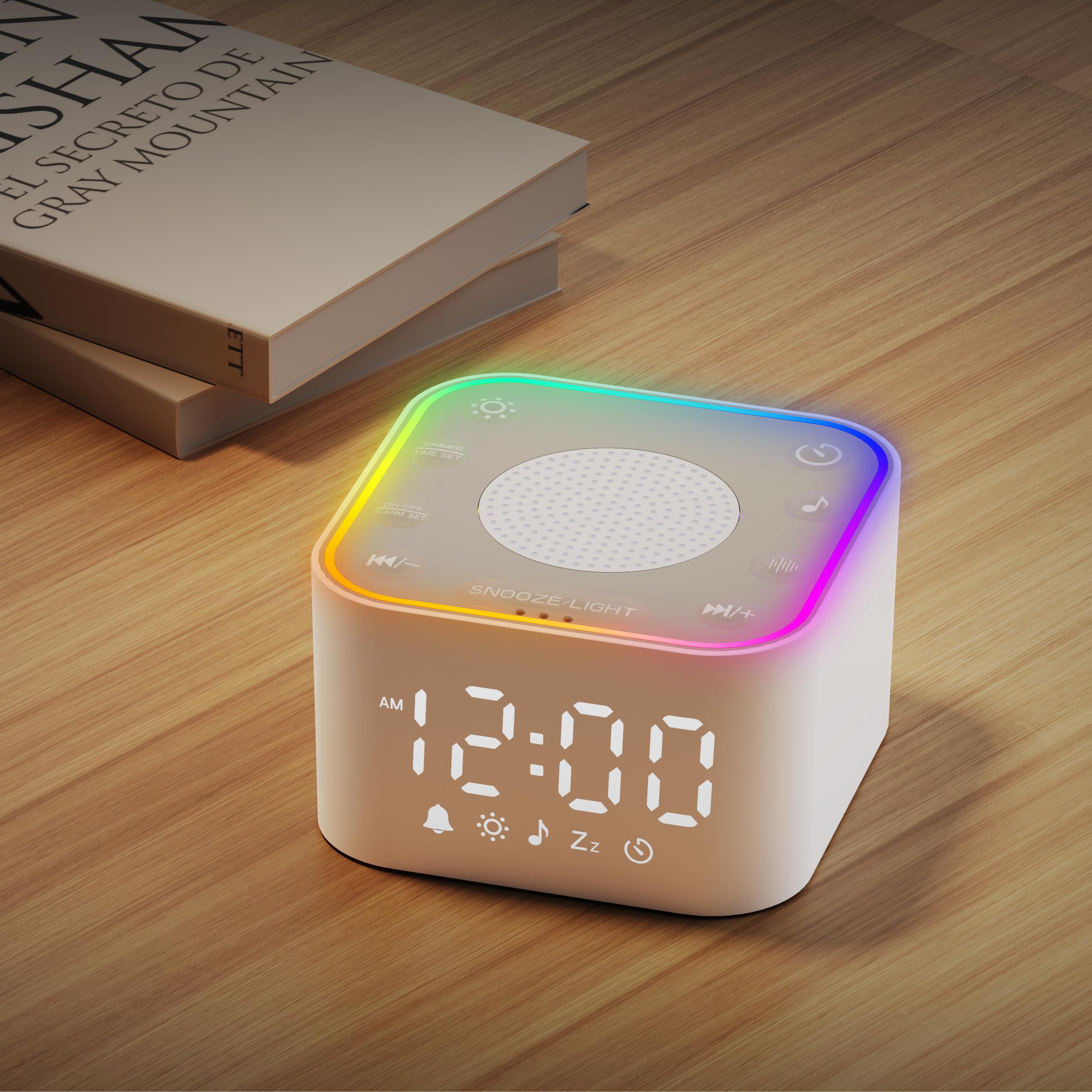 Wkzay White Noise Sound Machine: 30 Non-Looping Sleep Sound Therapy for Adults - Noise Canceling for Bedroom, Adjustable Night L