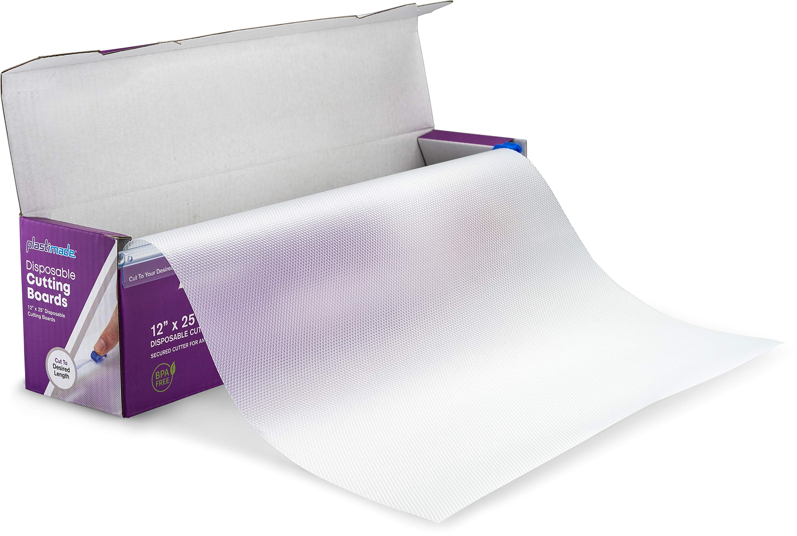 Plastimade Disposable Plastic Cutting Board | Easy To Use Flexible Cutting Board Sheets With Built In Sliding Cutter | For Thank