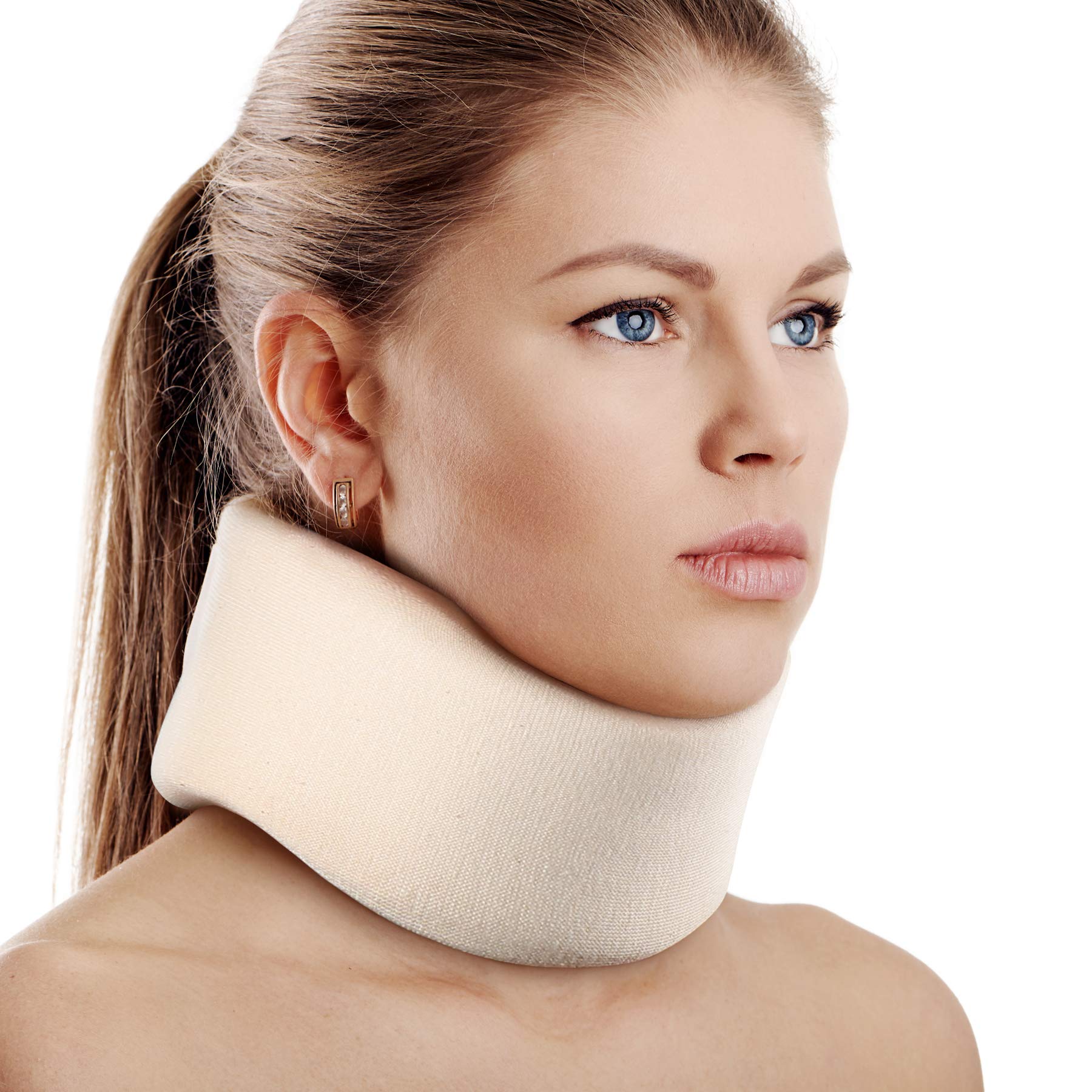 Soft Foam Neck Brace Universal Cervical Collar, Adjustable Neck Support Brace For Sleeping - Relieves Neck Pain And Spine Pressu