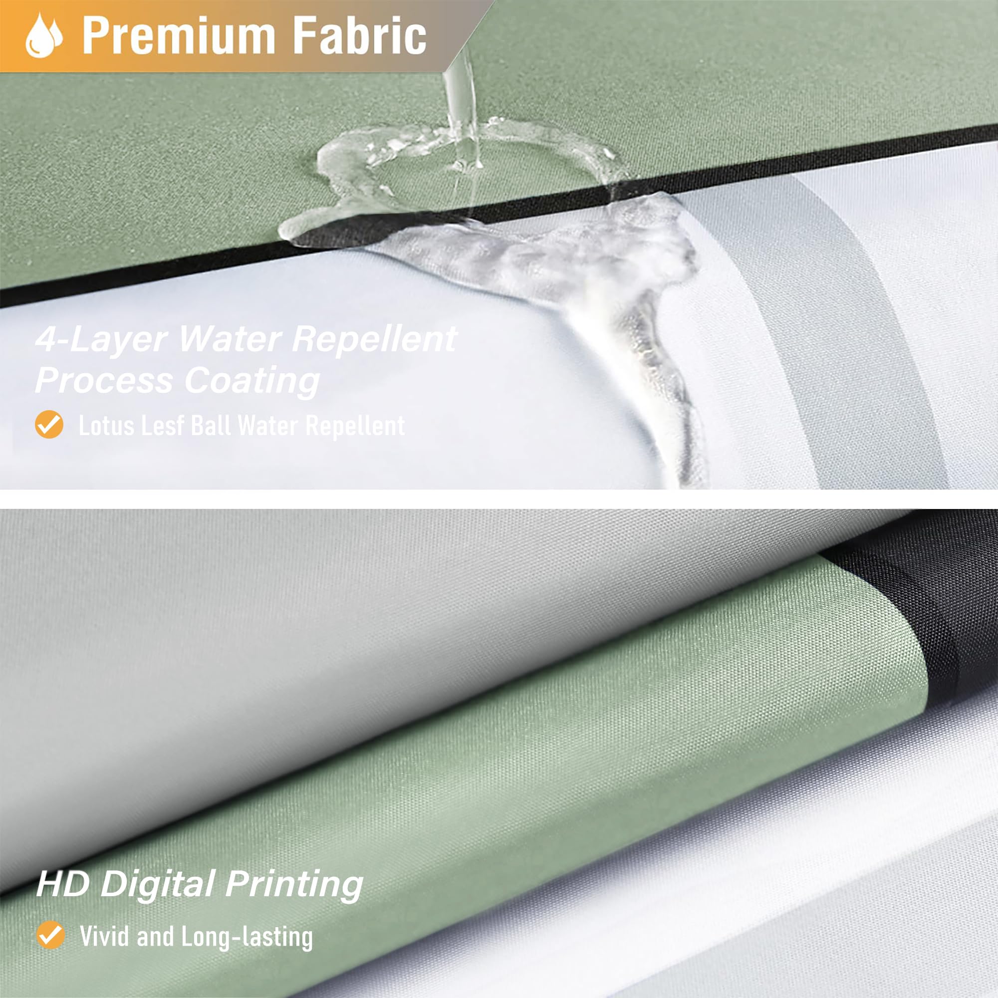 Bttn Sage Green Fabric Shower Curtain, Modern Geometric Neutral Cloth Shower Curtain Set With Hook, Weighted Hem, White Black Gr