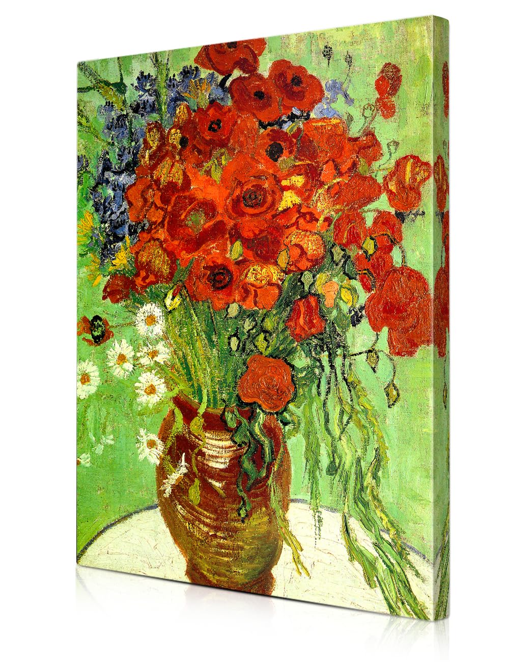 Decorarts - Red Poppies And Daisies By Vincent Van Gogh. Oil Painting Reproduction. Oversize Giclee Print On Canvas. Ready To Ha