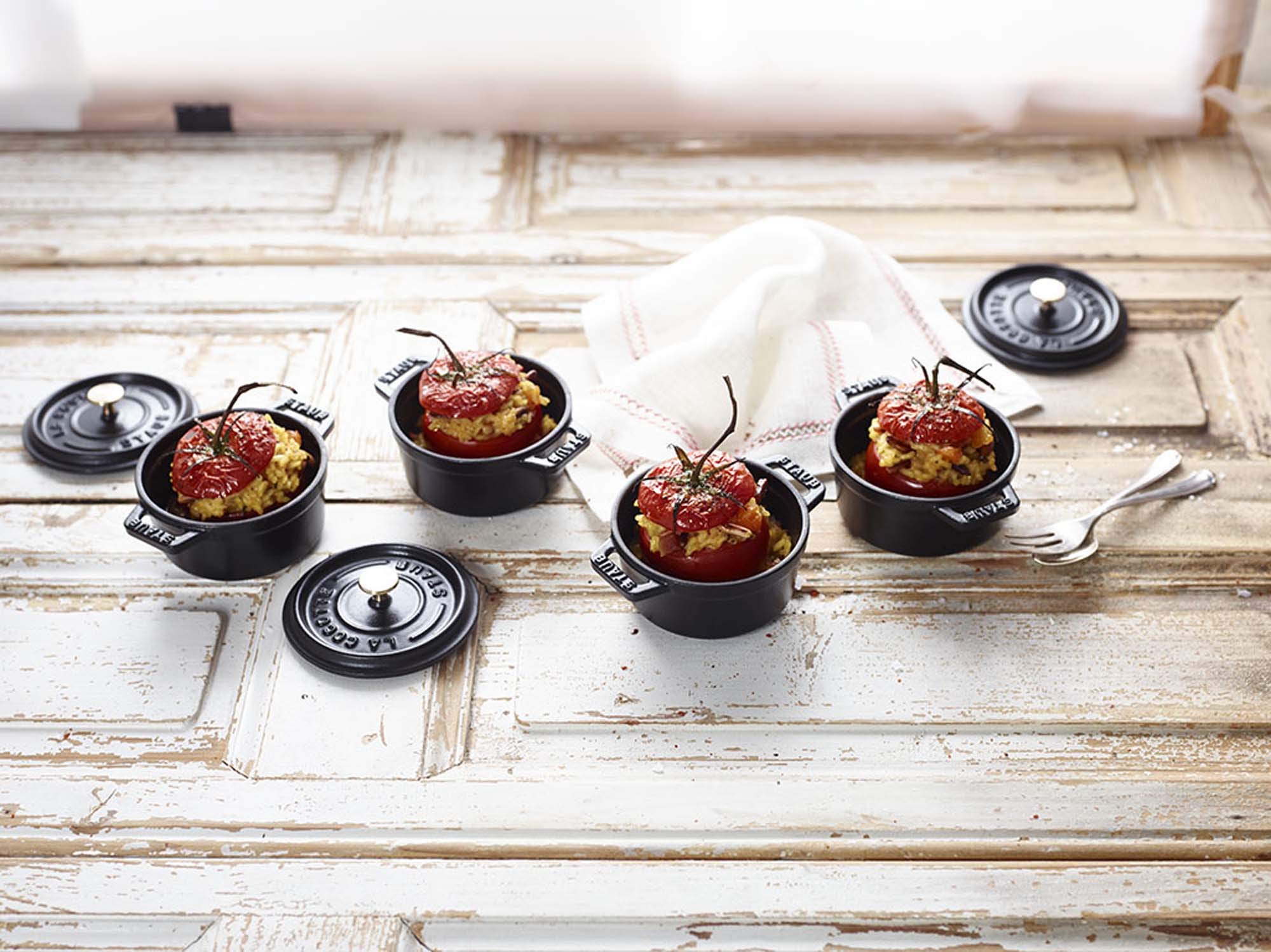 Staub Cast Iron 0.25-qt Mini Round Cocotte - Matte Black  Made in France