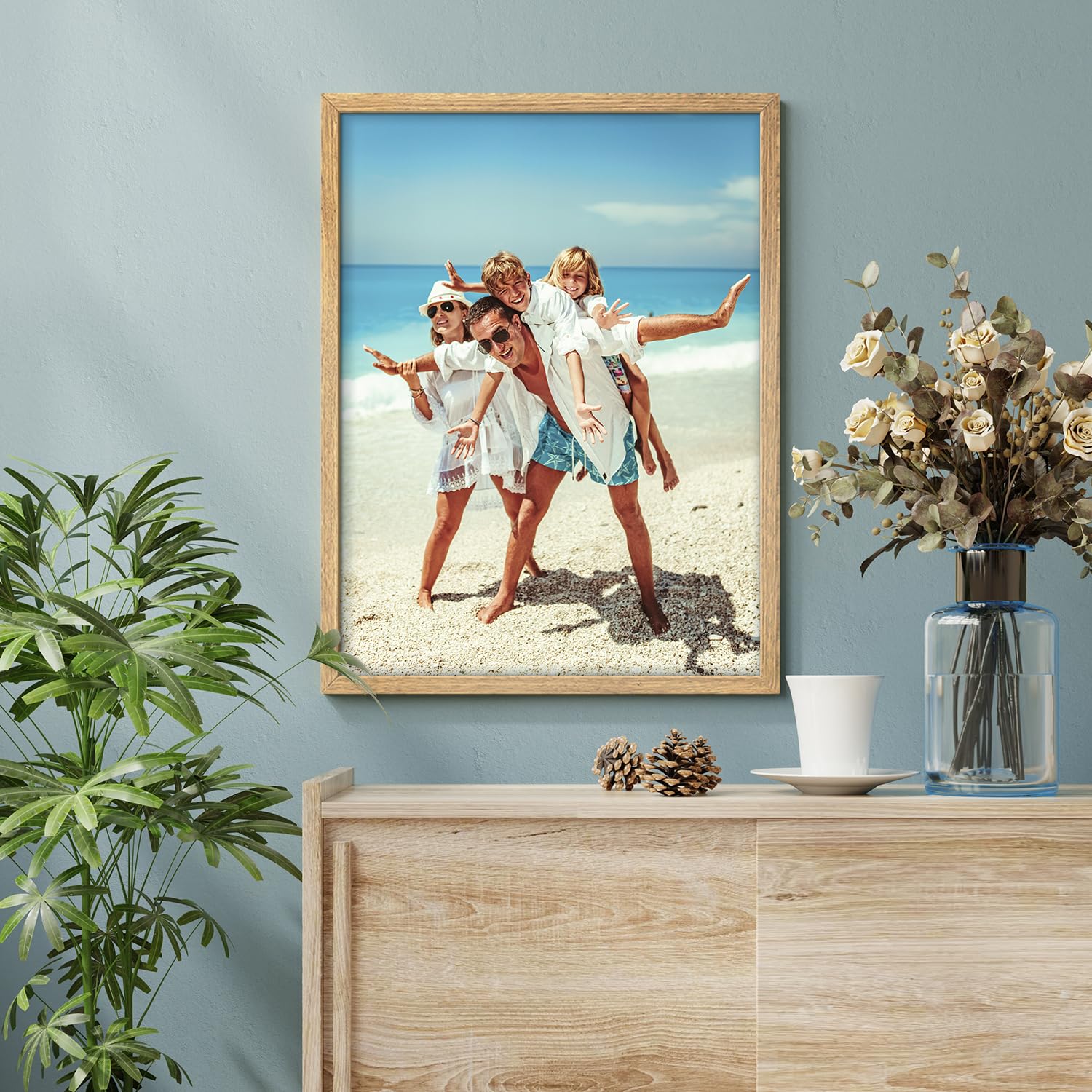 Wall26 Custom Framed Poster Wall Art For Living Room, Bedroom Canvas Prints For Home Decoration Ready To Hang - 8''X10'' Natural