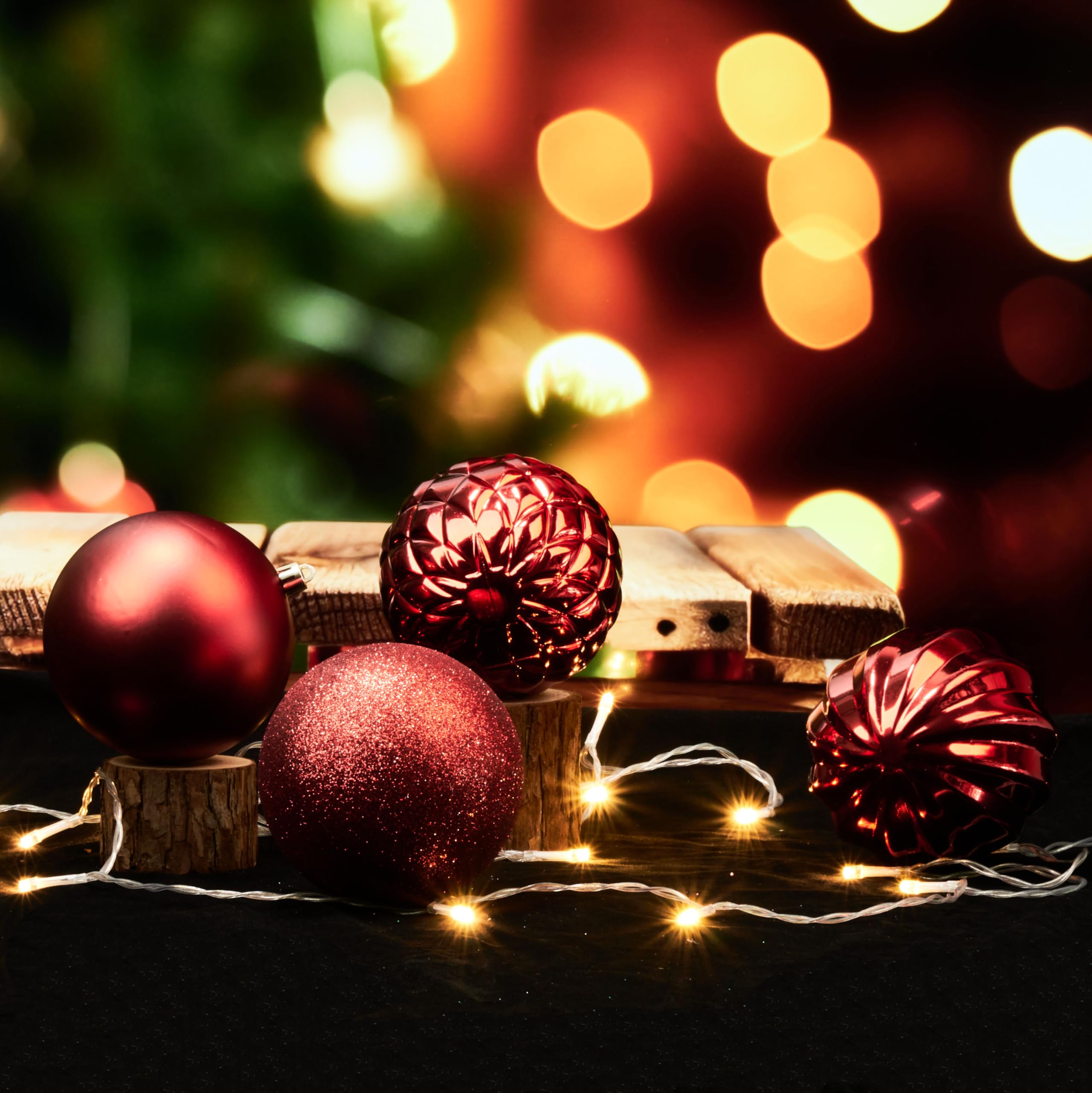 Emopeak 4Pcs Christmas Balls Ornaments for Xmas Tree - 4Inch Large Shatterproof Christmas Tree Decorations Hanging Ball for Holi