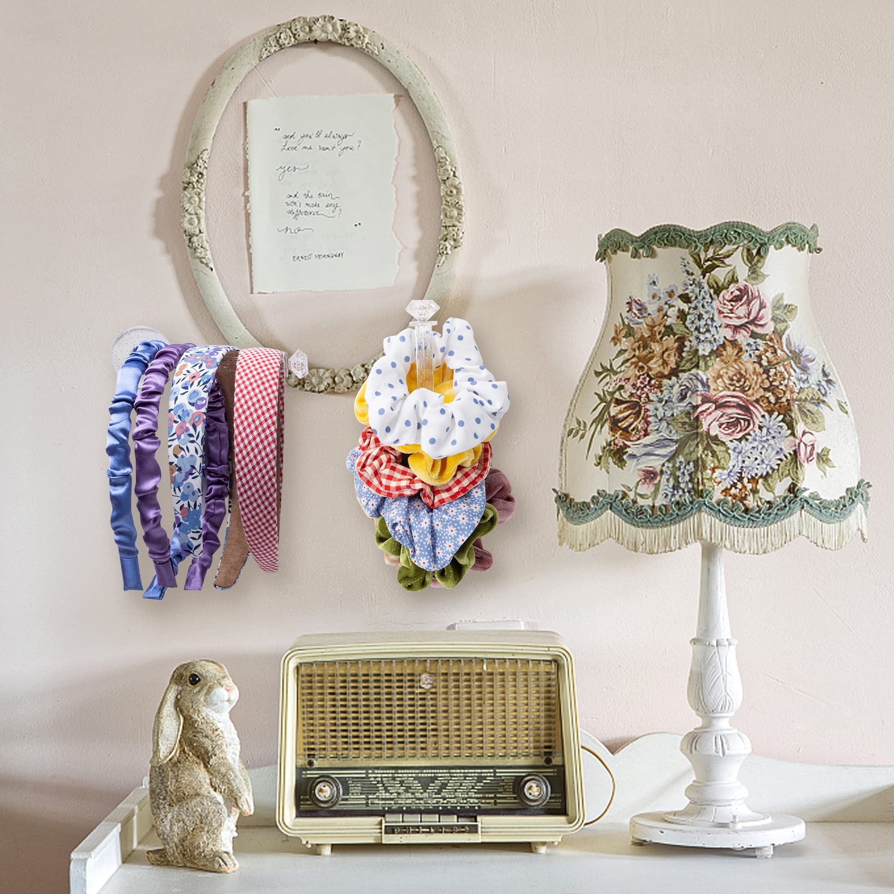 Qupiva 4Pcs Headband Holder Stand Scrunchie Organizer, Girls Hair Accessories Organizer Storage For Headband Hairband Hair Ties,