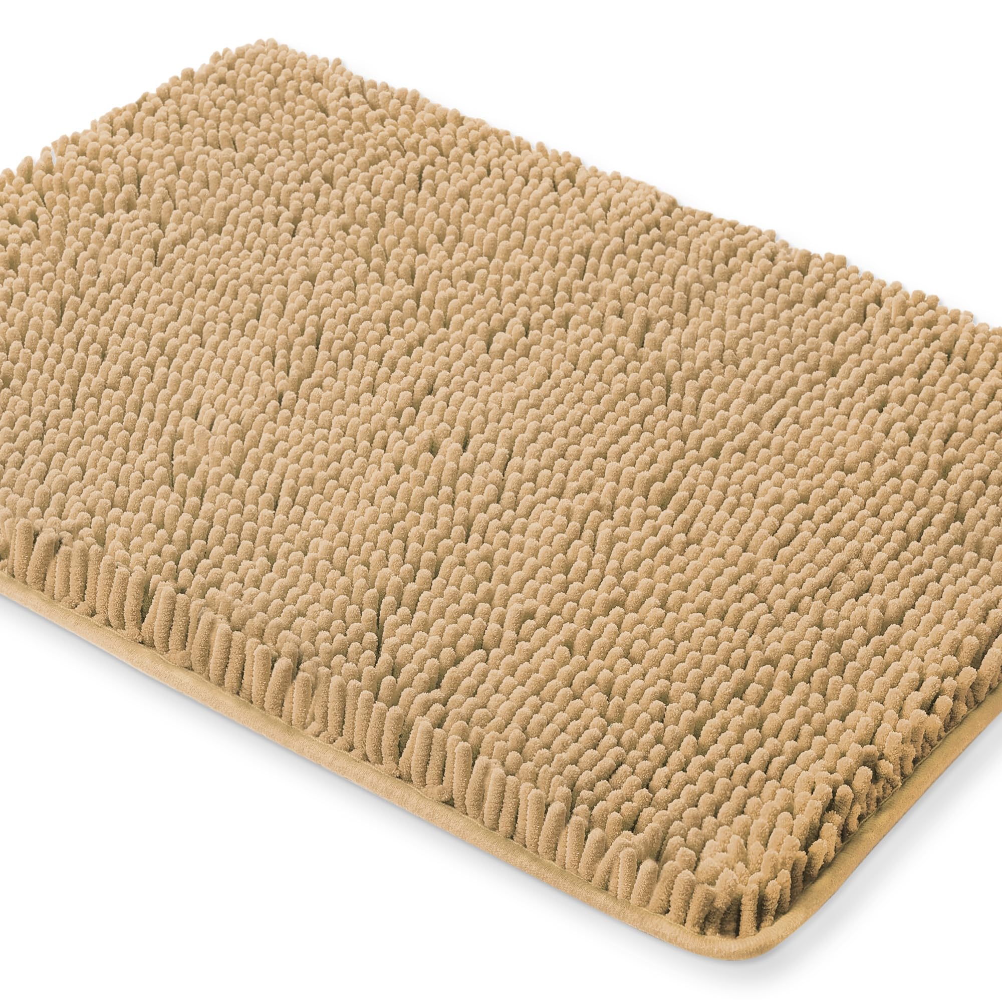 Yeaban Beige Bathroom Rugs - Thick Chenille Bath Mats | Absorbent And Washable Bath Rug Non-Slip, Plush And Soft Rugs For Bathro