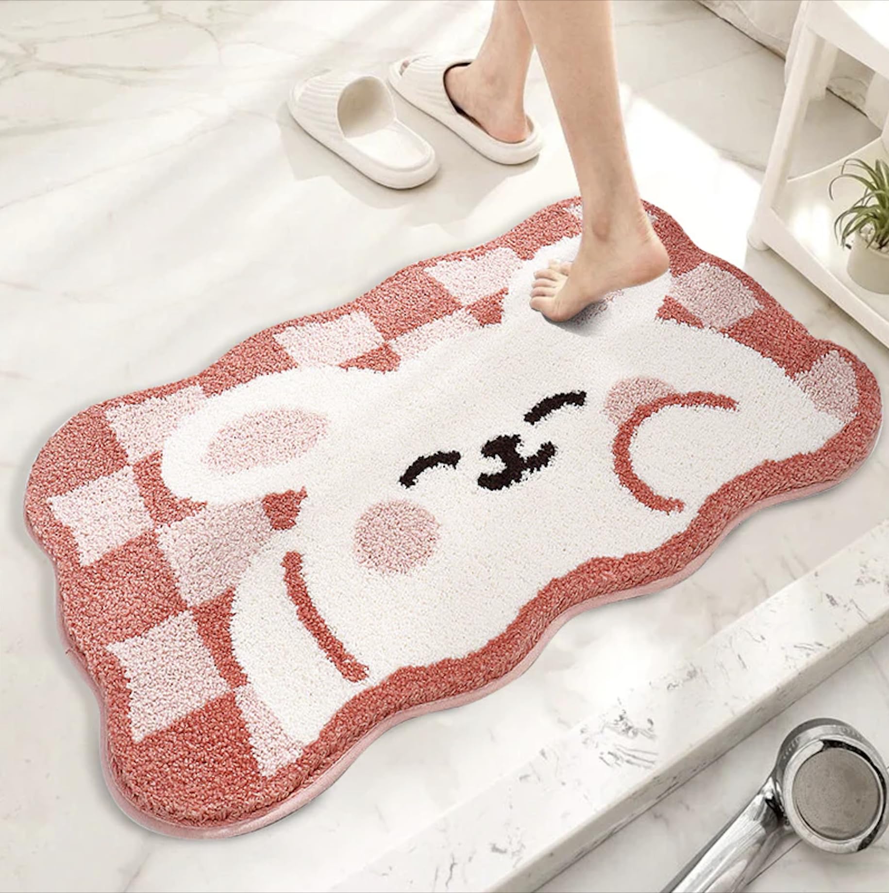 Roseate Rabbit Super Soft Anti Skid (40X60 Cm) Super Absorbent Mats Microfibre 2000 Gsm Door Mats For Home/Bathroom/Bedroom/Kitc