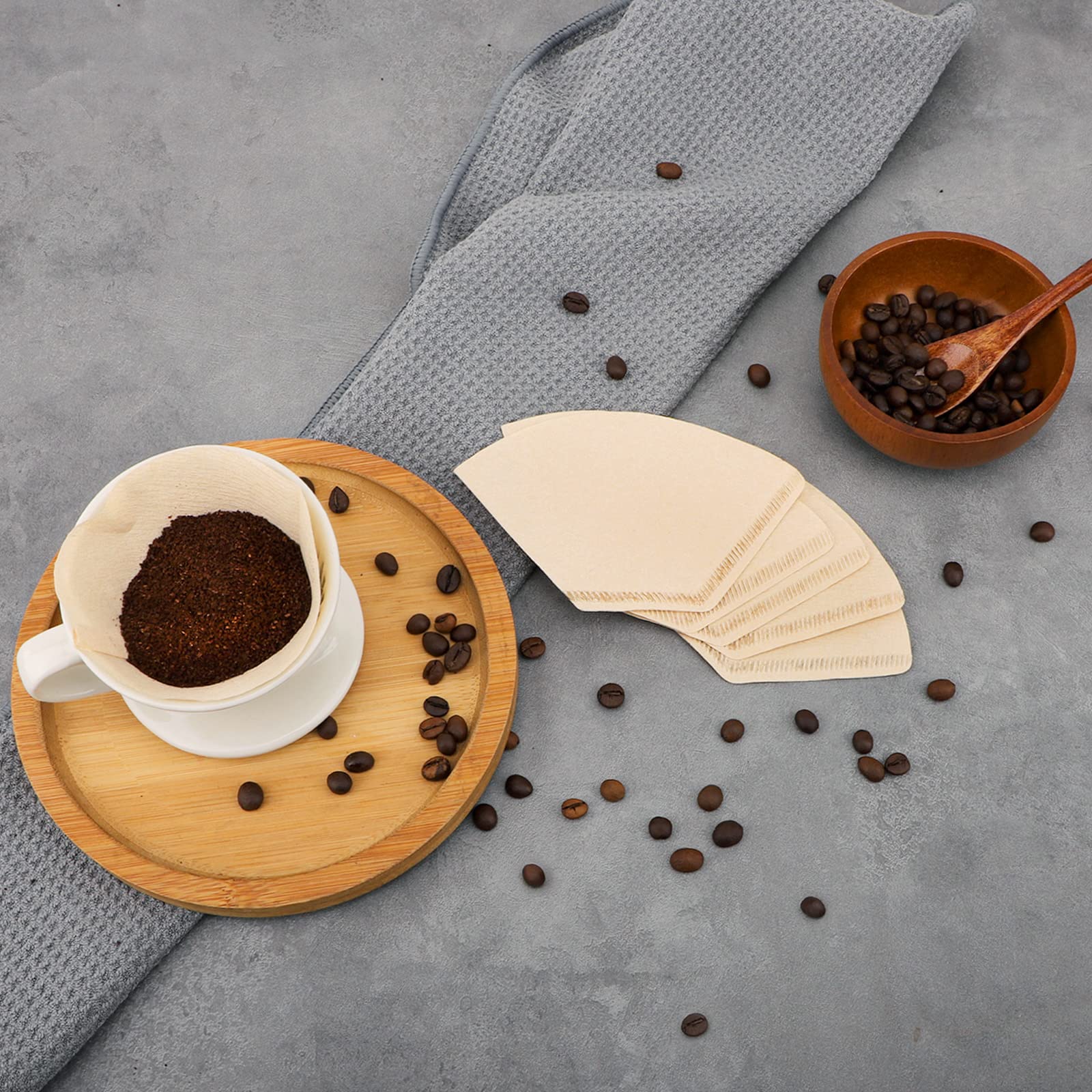 Segarty #1 Coffee Cone Filters, 100 Count Pack Size 1-2 Cup Natural Unbleached Brown Paper Disposable Pour Over Maker Basket Dri