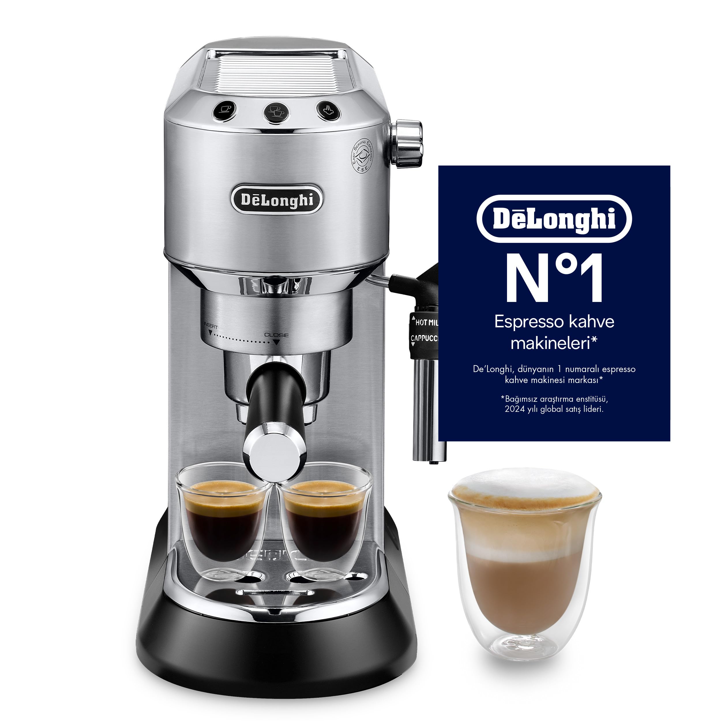Delonghi EC685.M DEDICA 15-Bar Pump Espresso Machine Coffee Maker, Stainless Steel, 220 Volts (Not for USA - European Cord)