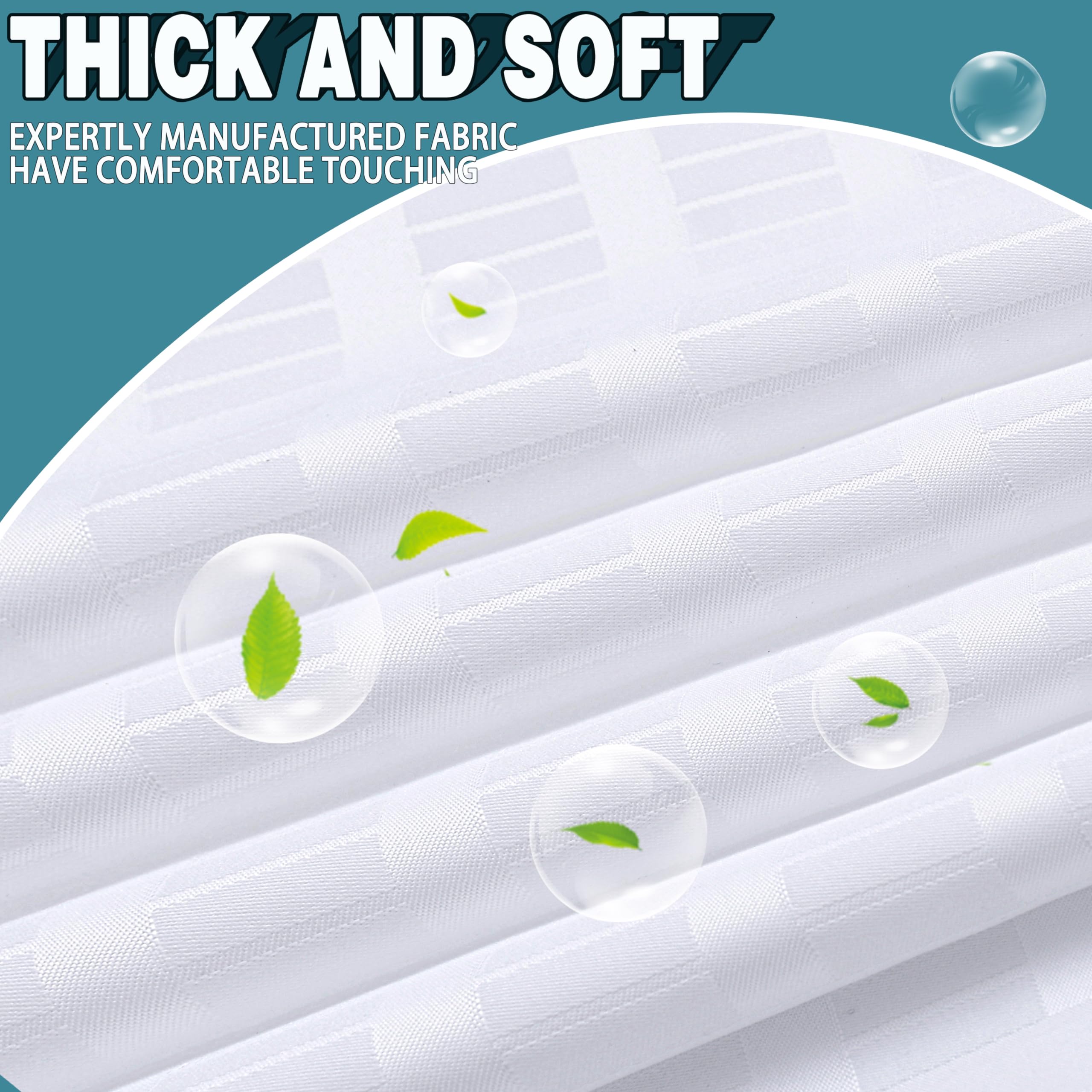 Conbo Mio Hotel Grade Fabric Shower Curtain Stall White Shower Curtain with Snap in Liner for Bathroom with See Through Top Window  Spa  Machine Washable (Check-White 54W x 74H)