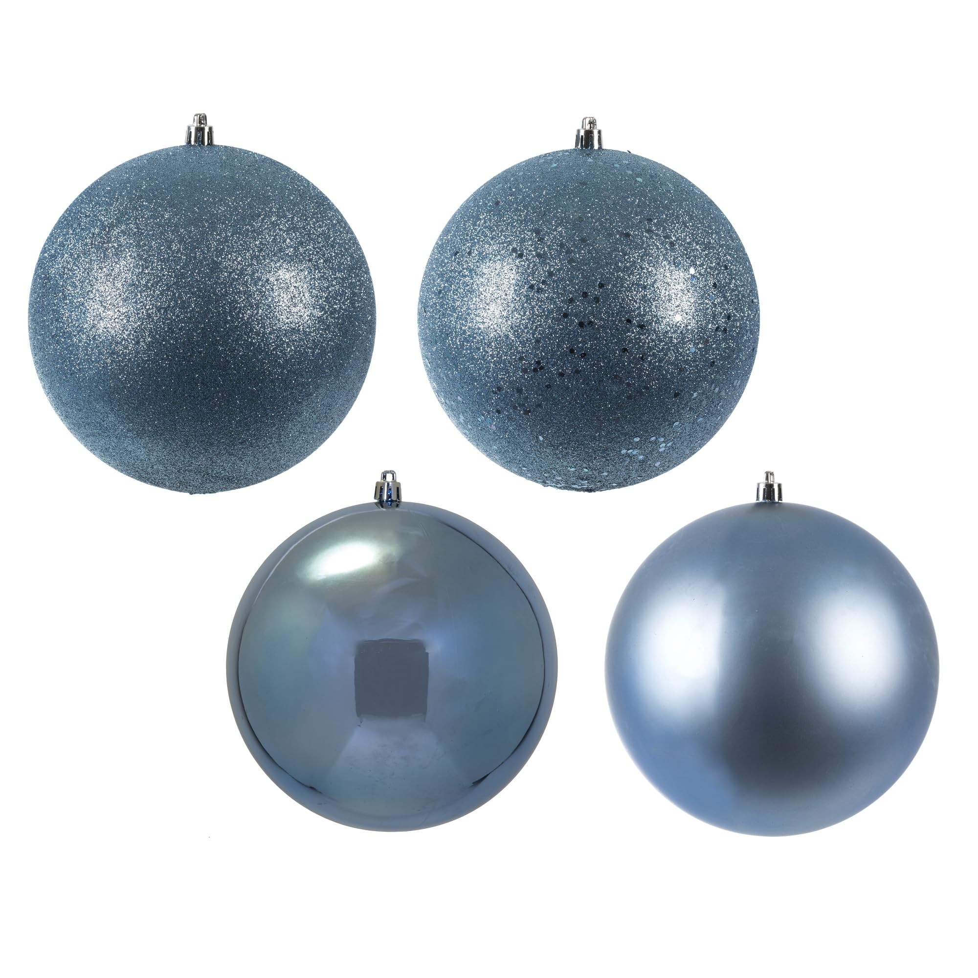 Vickerman 6 Periwinkle 4-Finish Ball Ornament Set.Includes 4 Ornaments per Box.