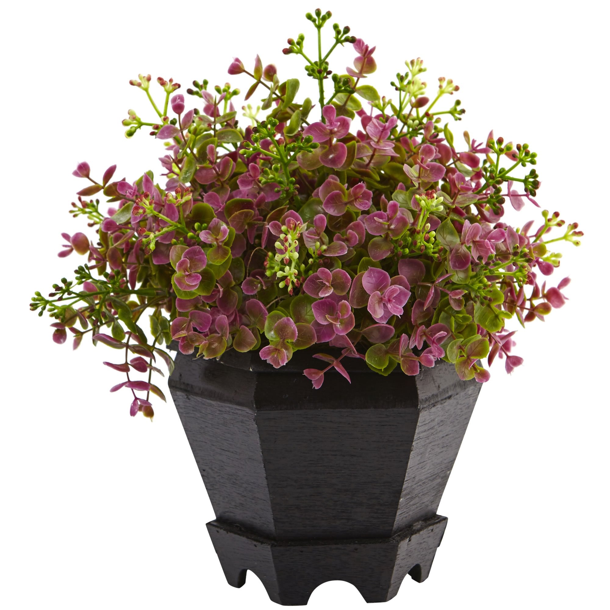 Nearly Natural 13in. Sedum and Eucalyptus Plant with Planter