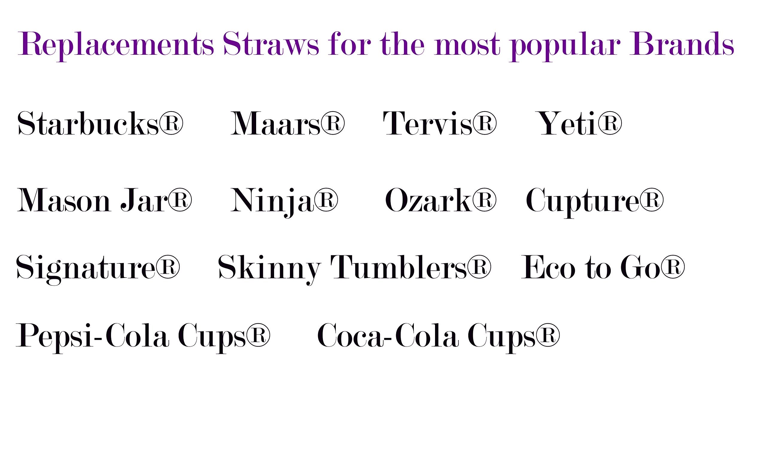 California Straws Purple Replacement Acrylic Straw Set Of 6, Fits 16Oz, 20Oz, 24Oz Tumblers