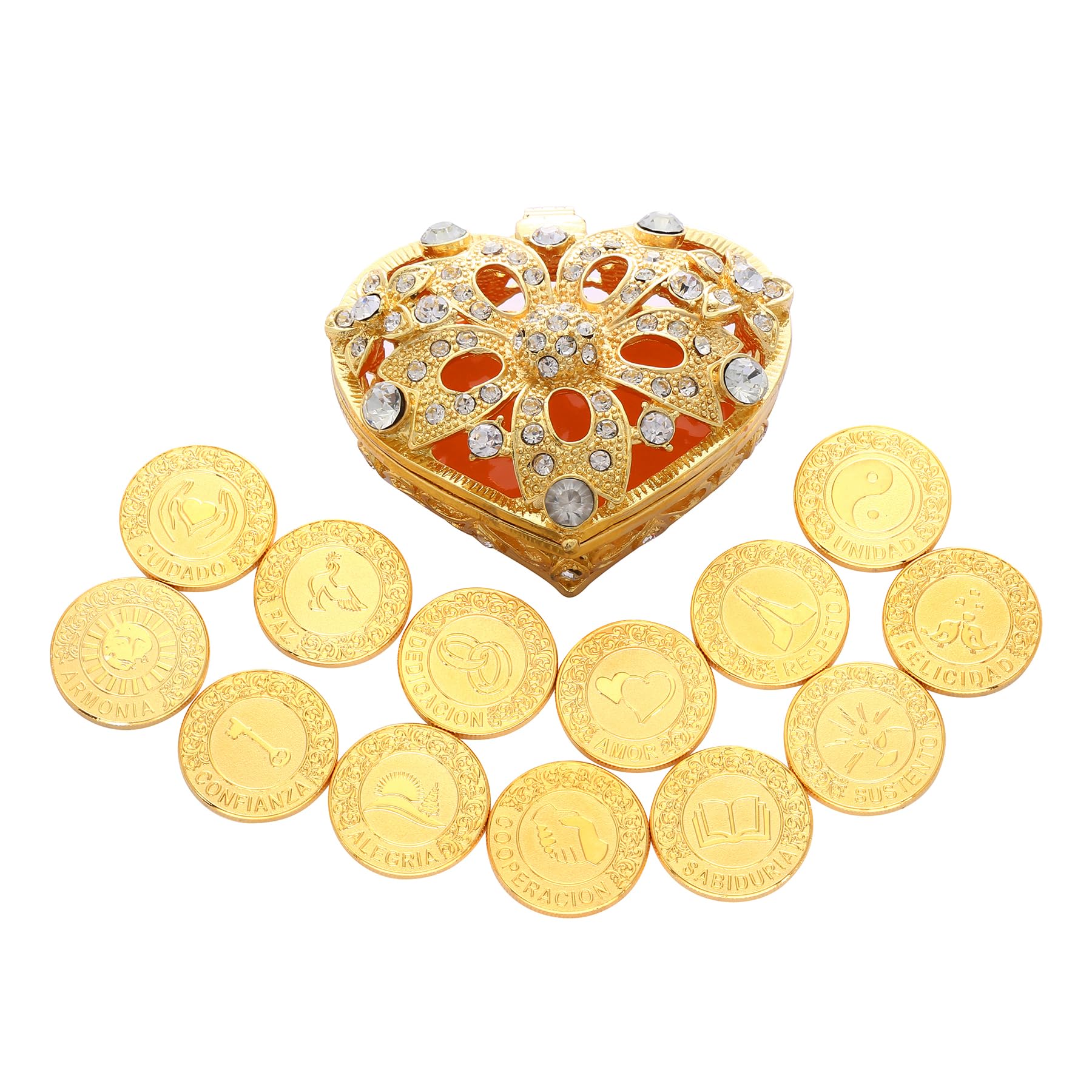 TINGKU Wedding arras para boda,Wedding Spanish gold coins, Arras de boda catolica,Wedding coins unity ceremony ideas with diamon