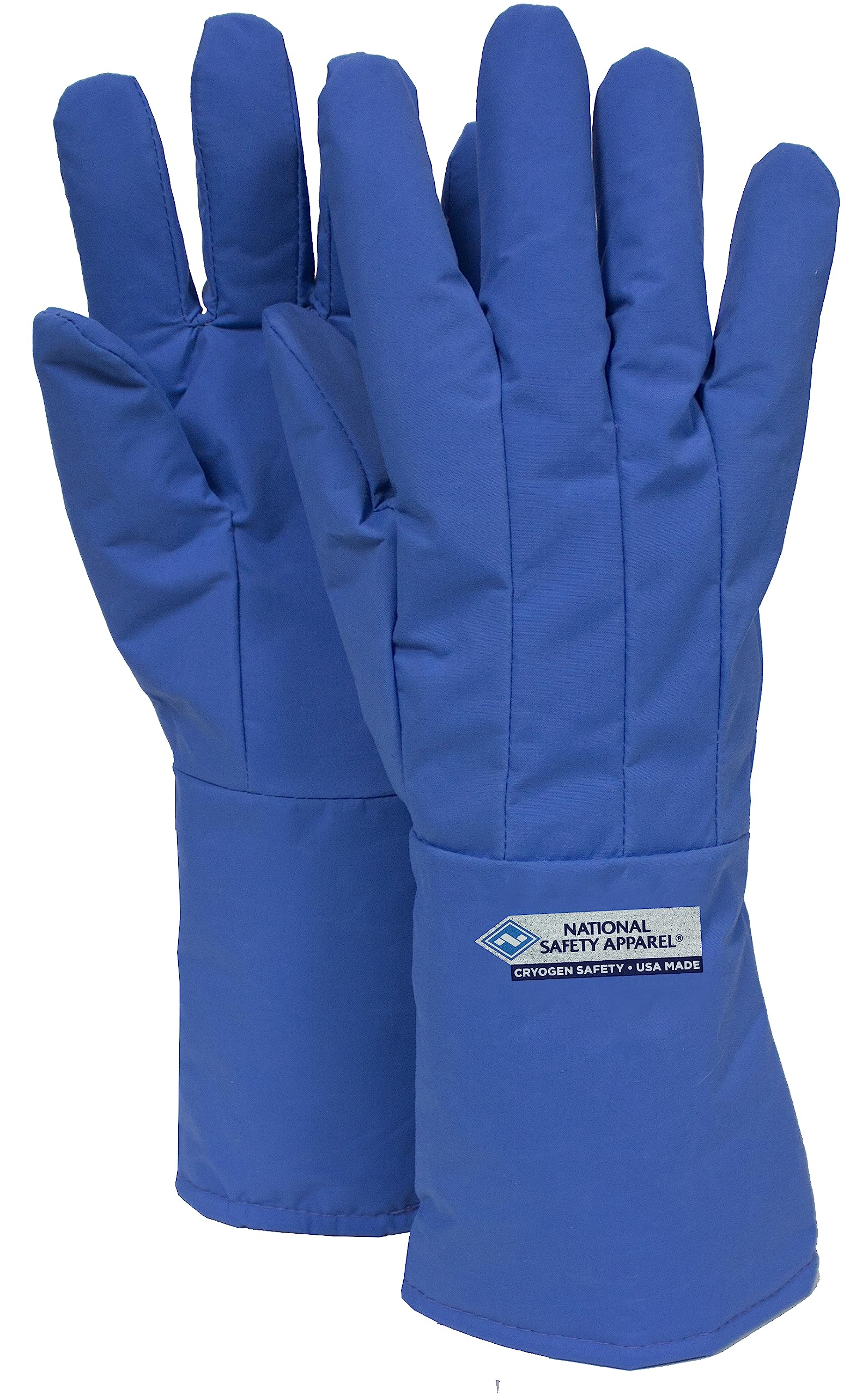 NATIONAL SAFETY APPAREL Nylon Taslan and PTFE Mid-Arm Standard Water Resistant Safety Glove, Cryogenic, 14 - 15 Length, X-Large, Blue-New Condition