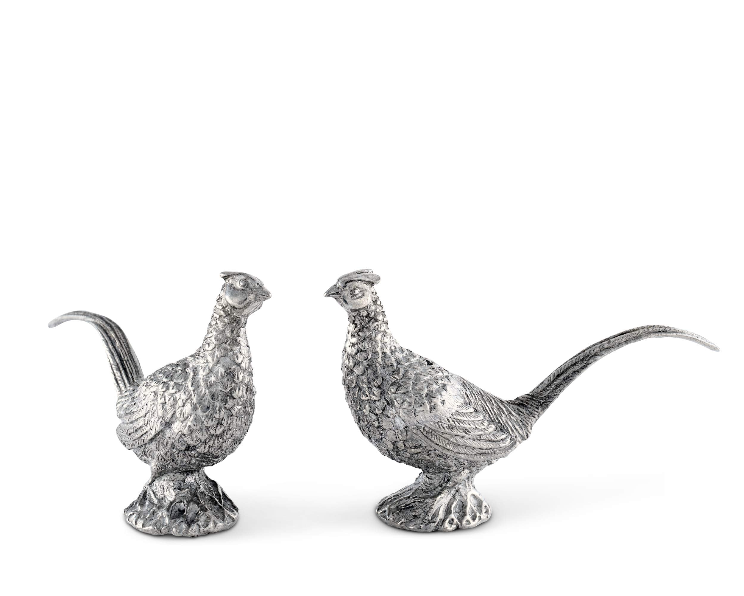 Vagabond House Pewter Pheasants Salt And Pepper Shaker Set Woodland Table D  Cor S/P Shaker 2 Inch Tall